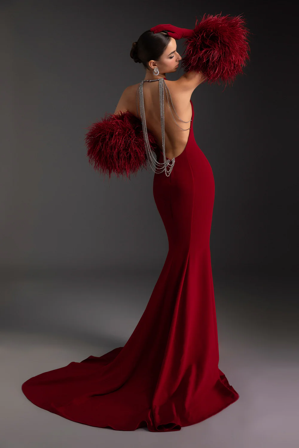 Rose Mermaid Draped Maxi Dress