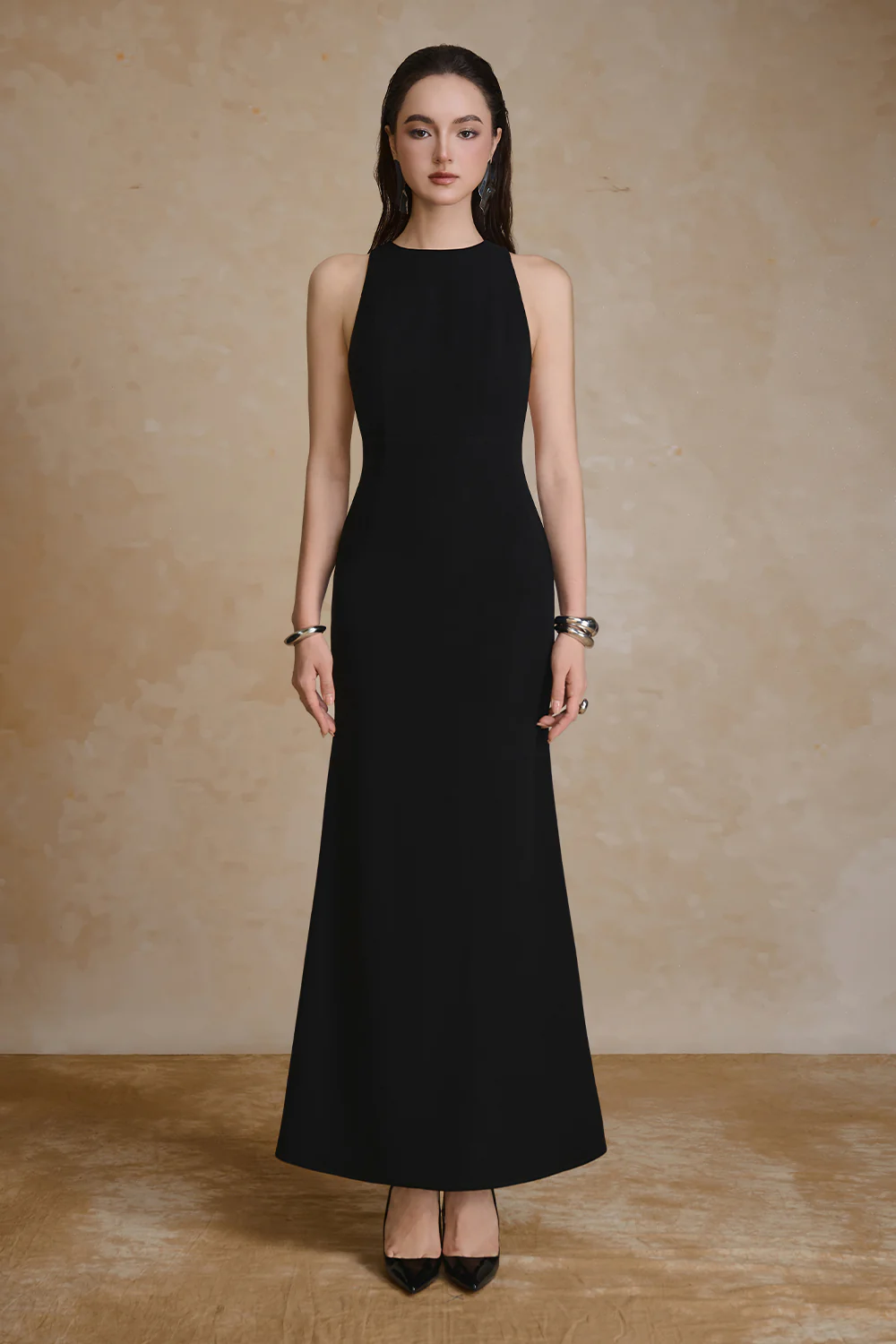 Sonata Halter Crepe Maxi Dress