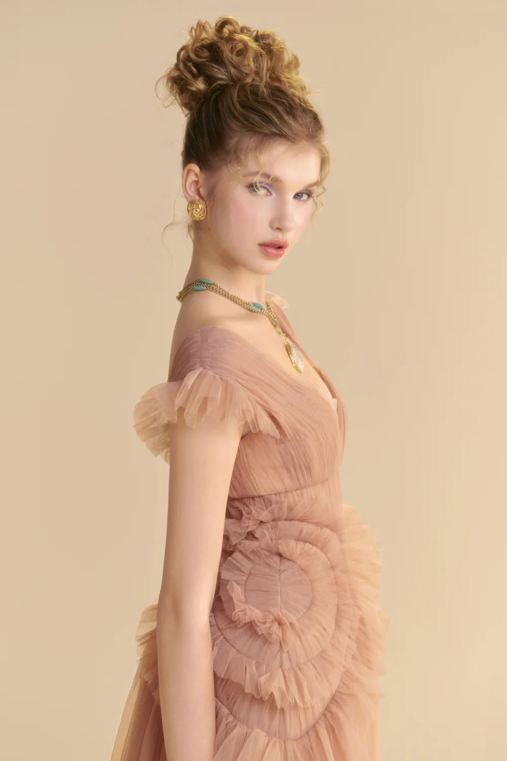 Saphara V-Neck Ruffle Maxi Dress