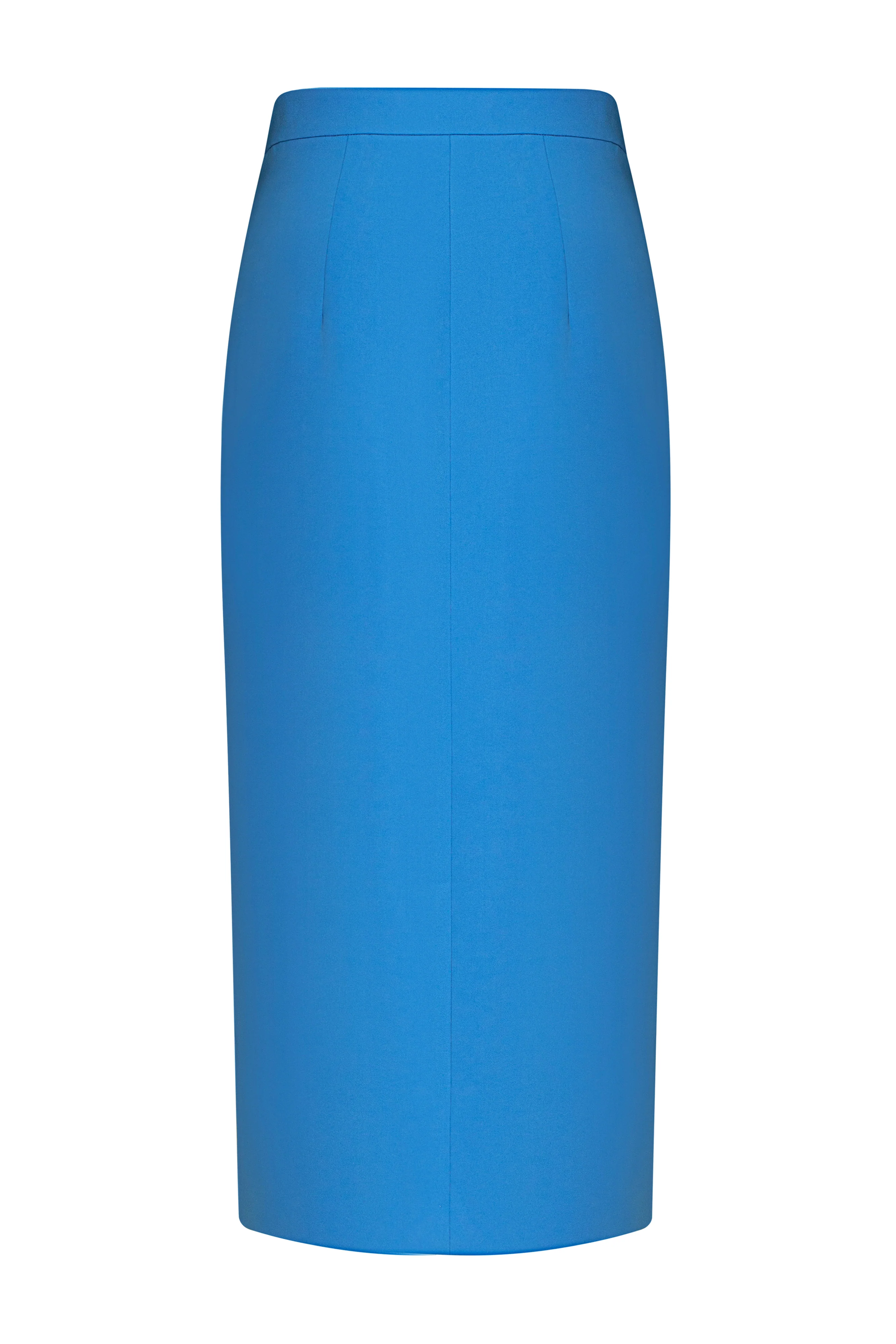 Nancy Straight High Waist Silk Crepe Midi Skirt