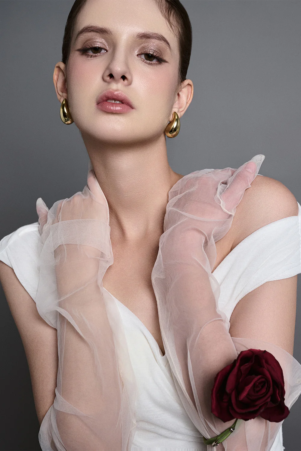 Ames Sheath Draped Cotton Midi Dress