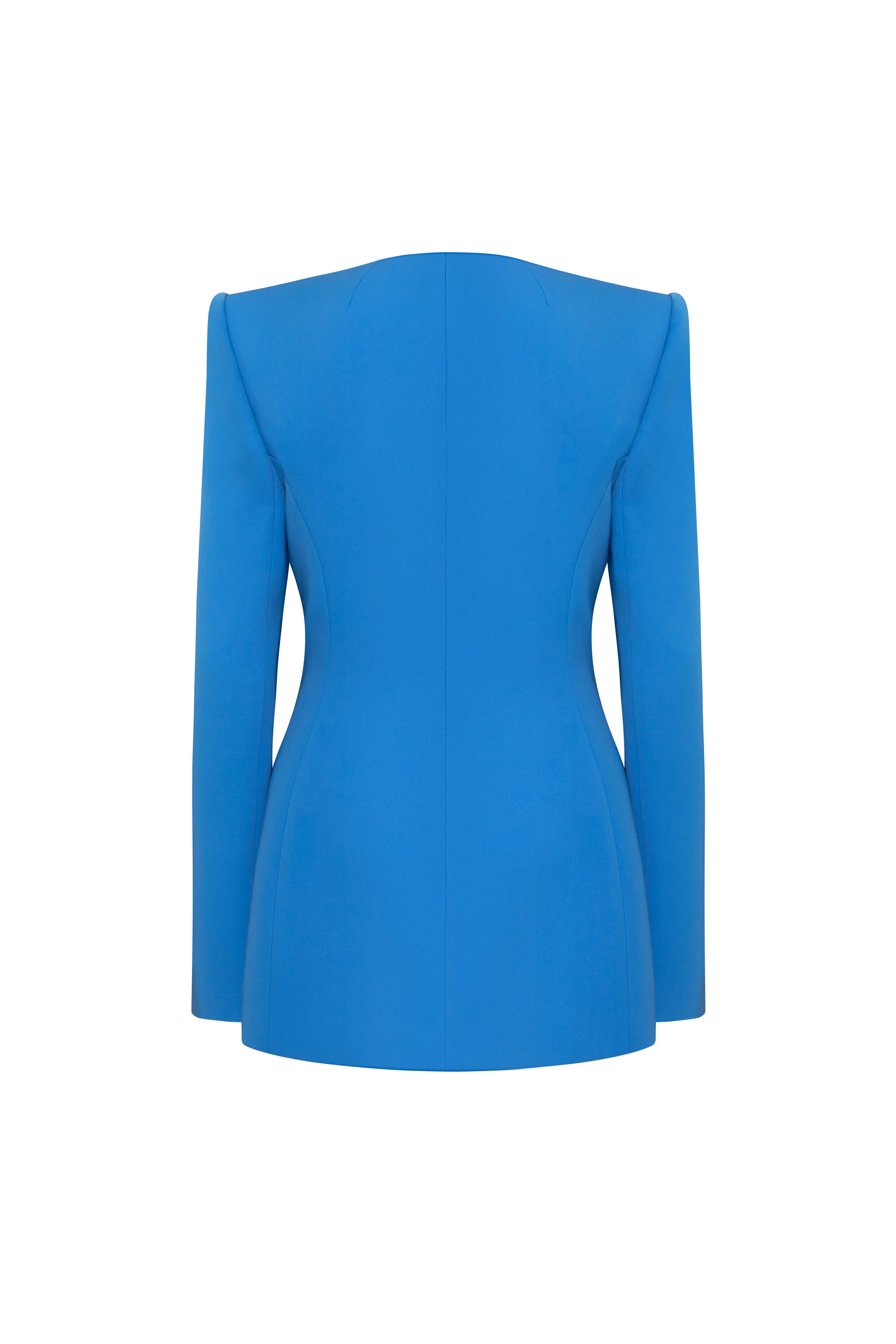 Montrouge Straight Square Shoulder Silk Crepe Blazer