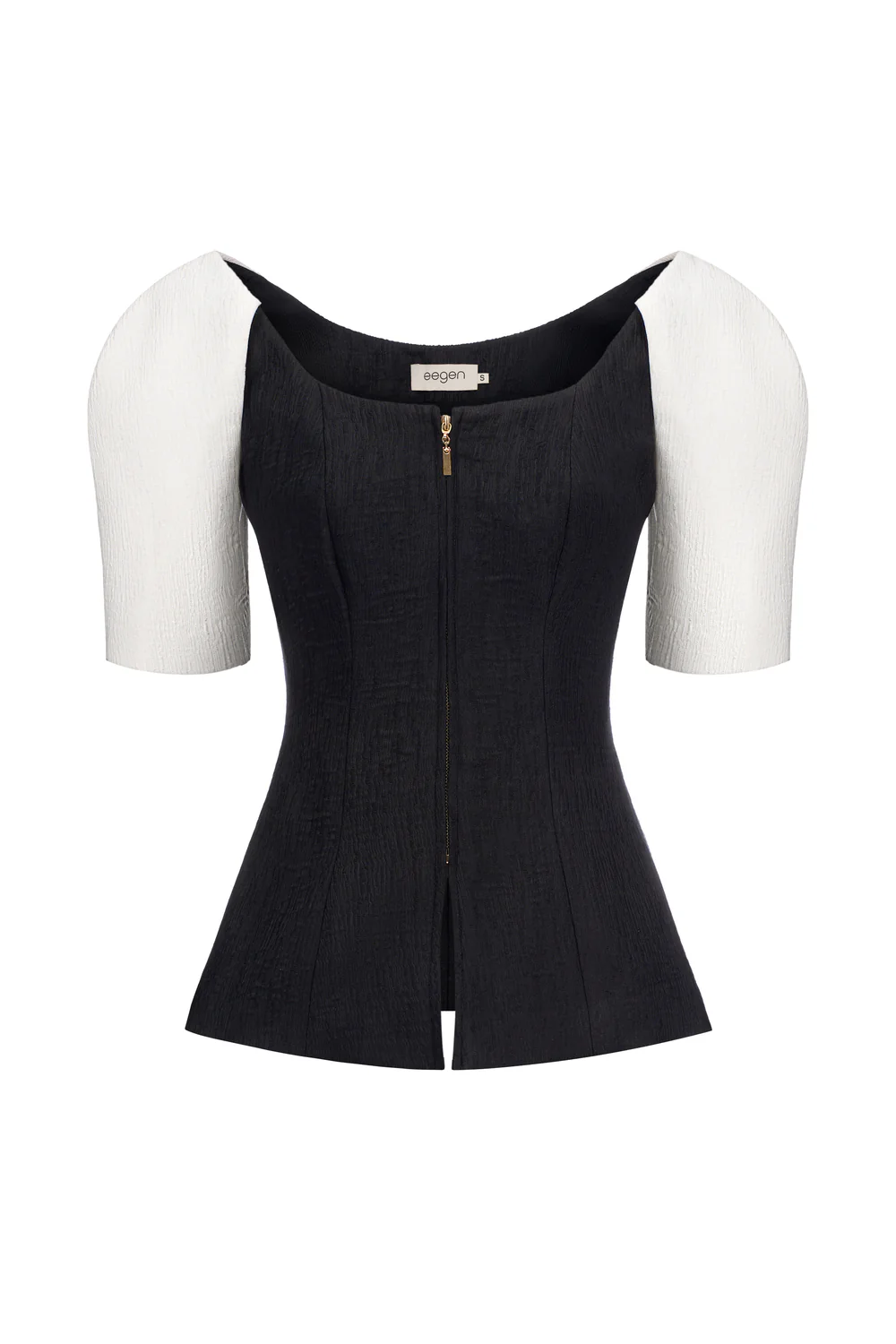 Maia Peplum Jacquard Top