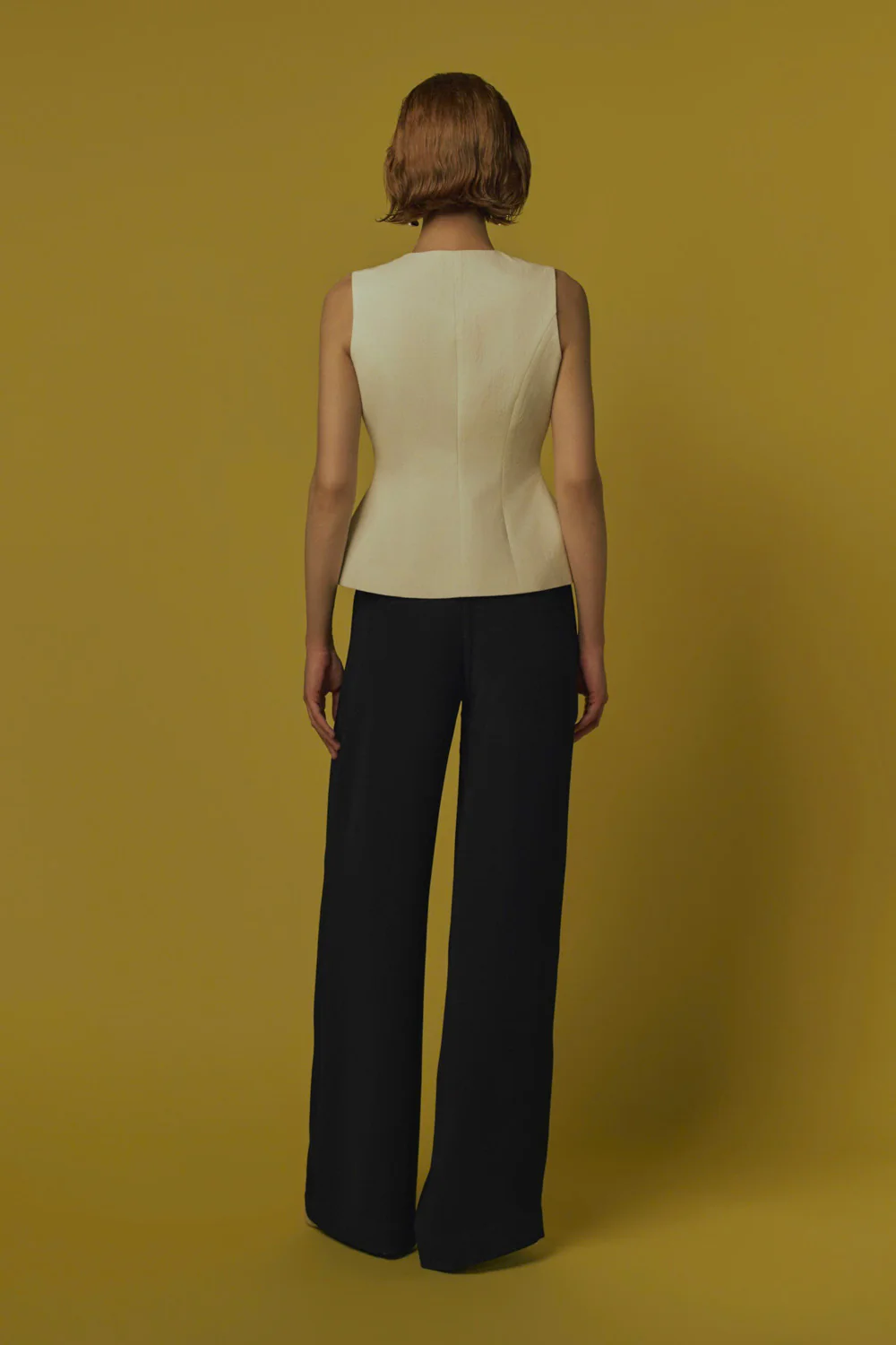 Zia Peplum V-Neck Cotton Vest