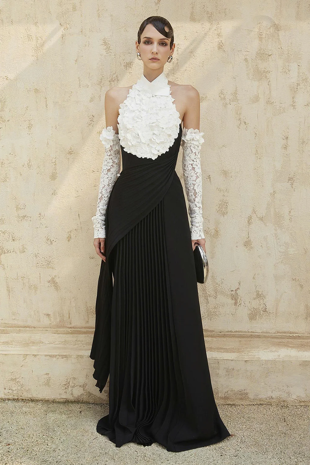 Hamilton Halter Neck Pleated Maxi Dress