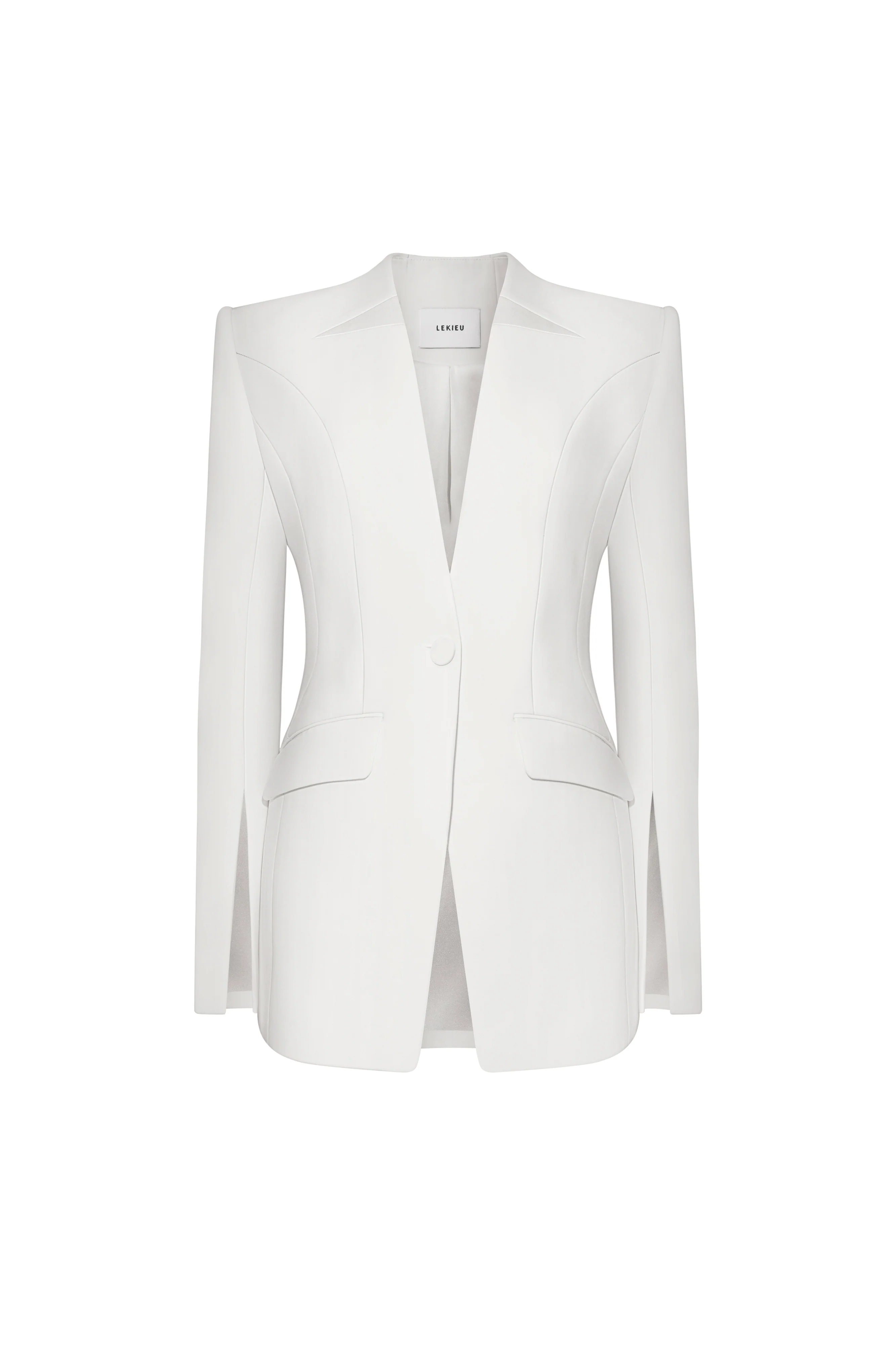 Creteil Straight Split Sleeved Crepe Blazer