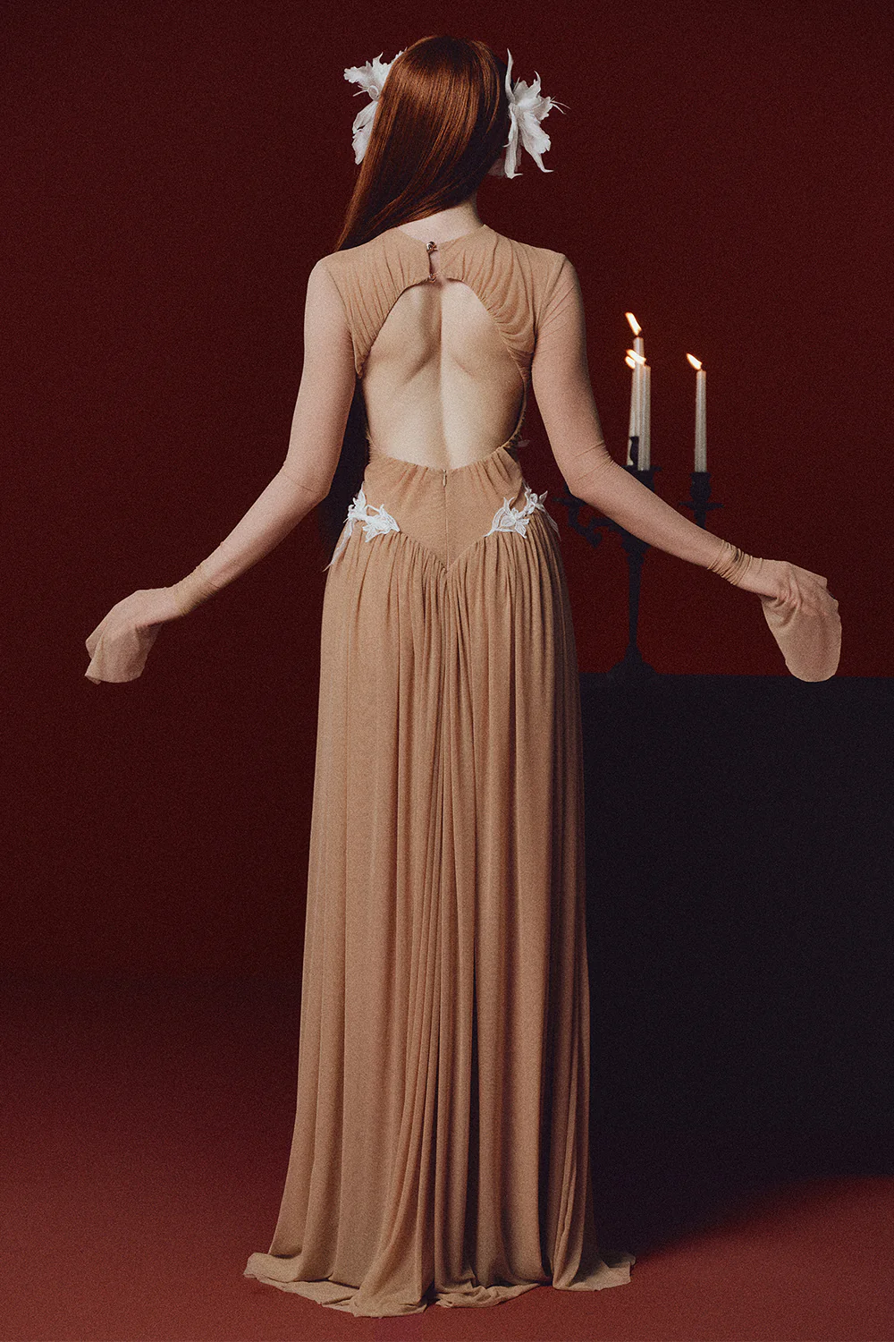 Desdemona Keyhole Neck Applique Maxi Dress