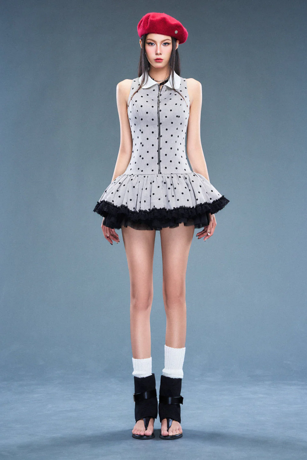 Clue Collared Gathering Mini Dress