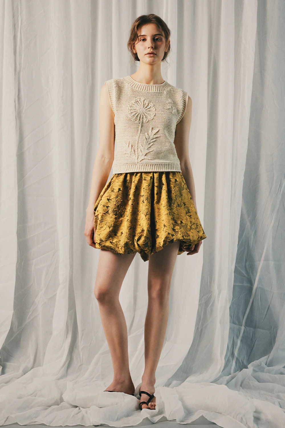 Blowball Round Neck Crochet Top