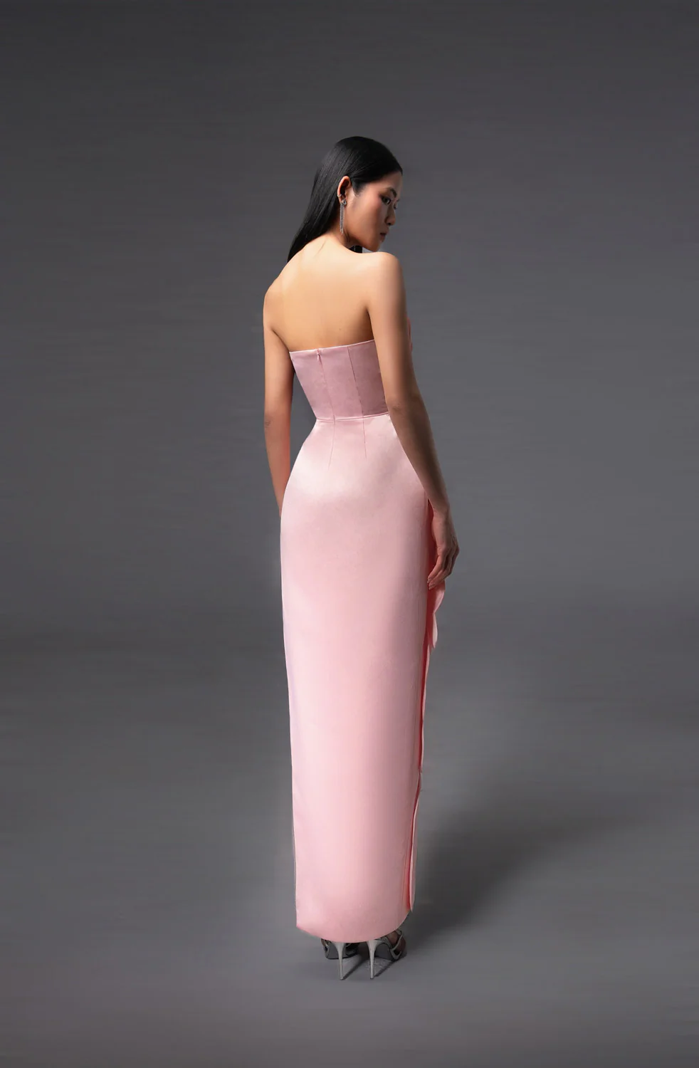 Velour Pegged Sleeveless Polyester Maxi Dress