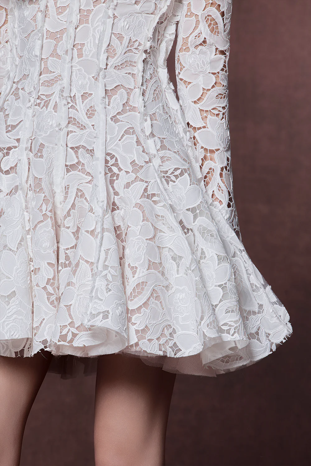 Hydrangea Straight Across Neck Applique Mini Dress