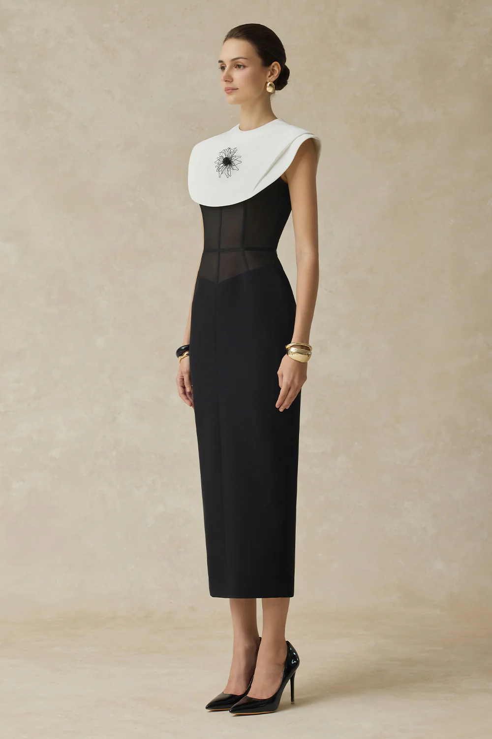 Lani Pencil Cap Sleeves Midi Dress