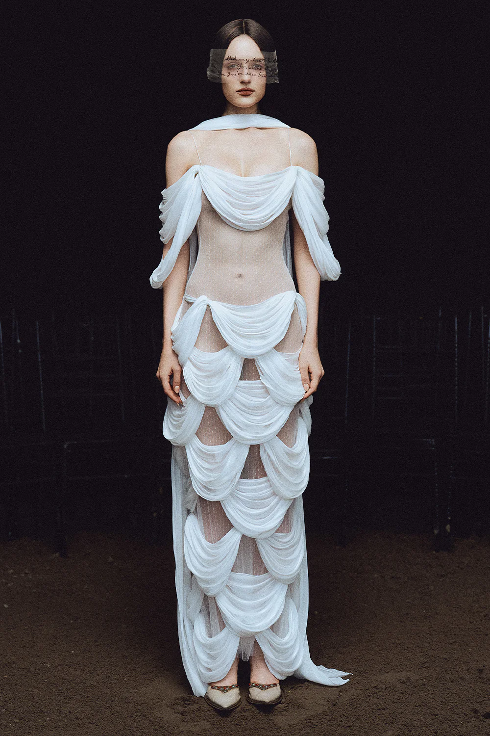 Lady Macbeth Sheath Draped Maxi Dress