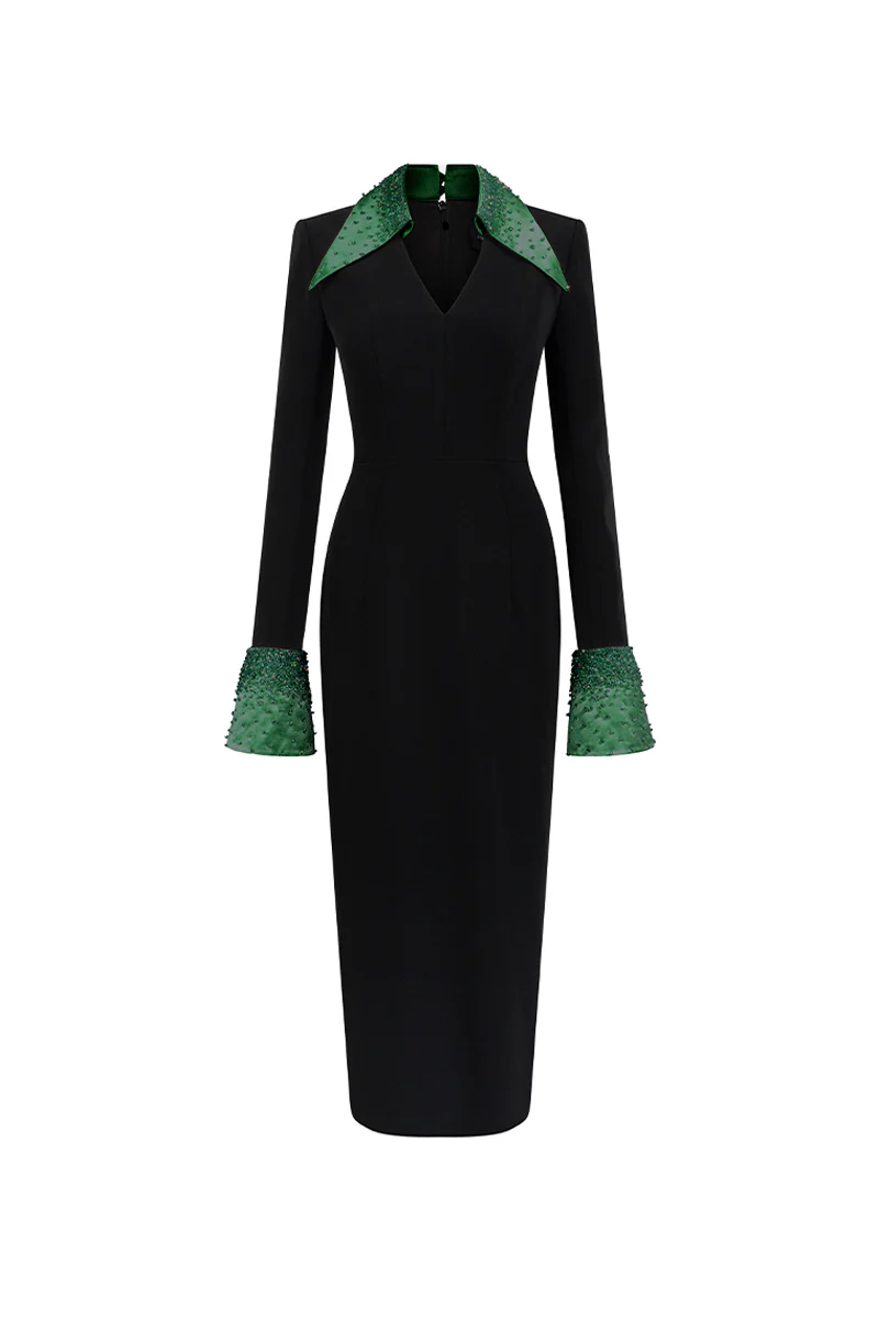 Jaylene Pencil Crepe Midi Dress