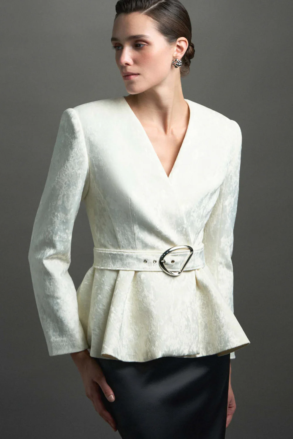 Barbara Peplum Draped Blazer