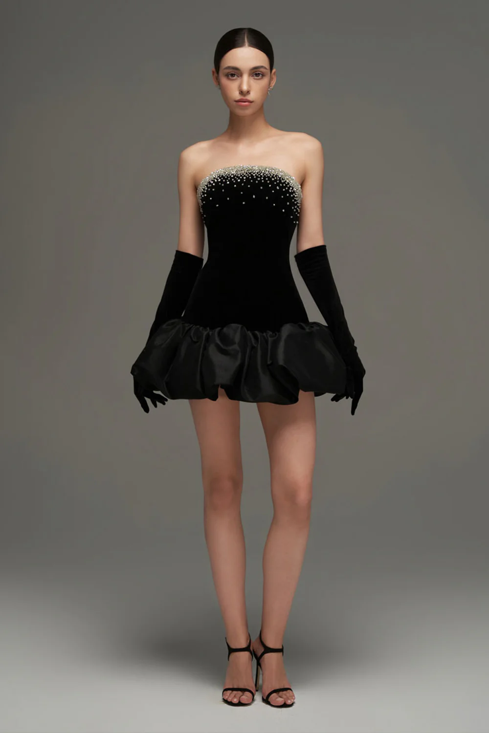 Allison Bubble Velvet Mini Dress