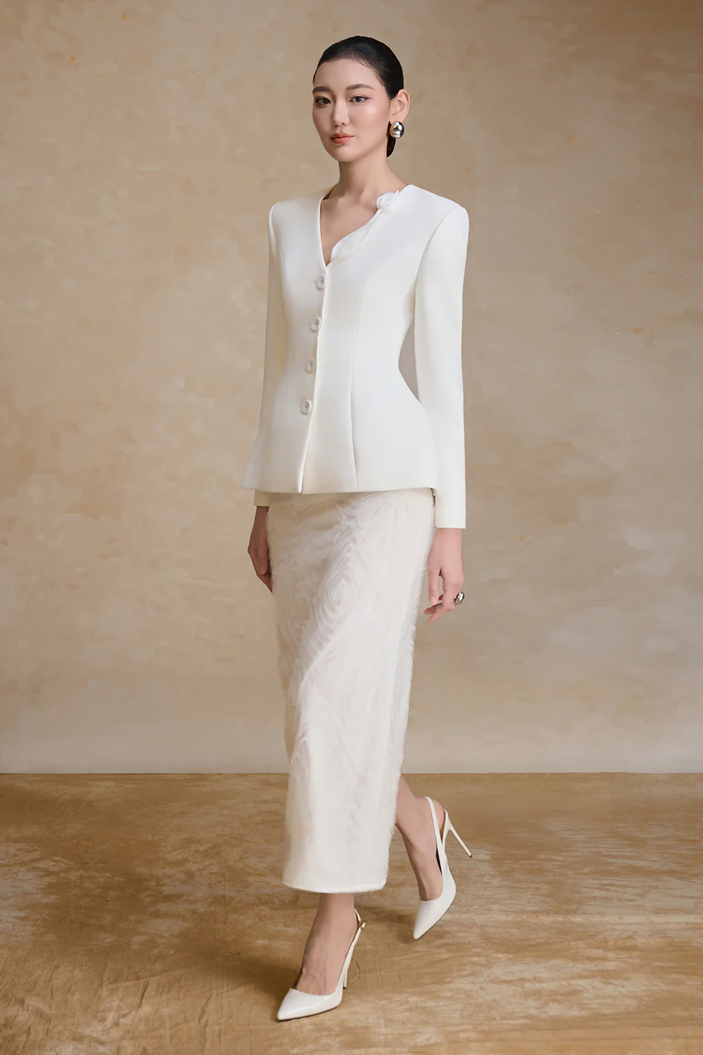 Tulip Peplum Applique Blazer