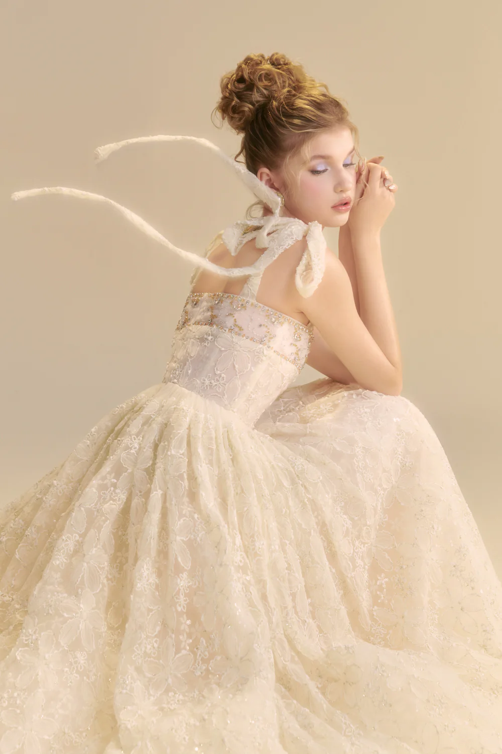 Ravelle Square Neck Bead Midi Dress