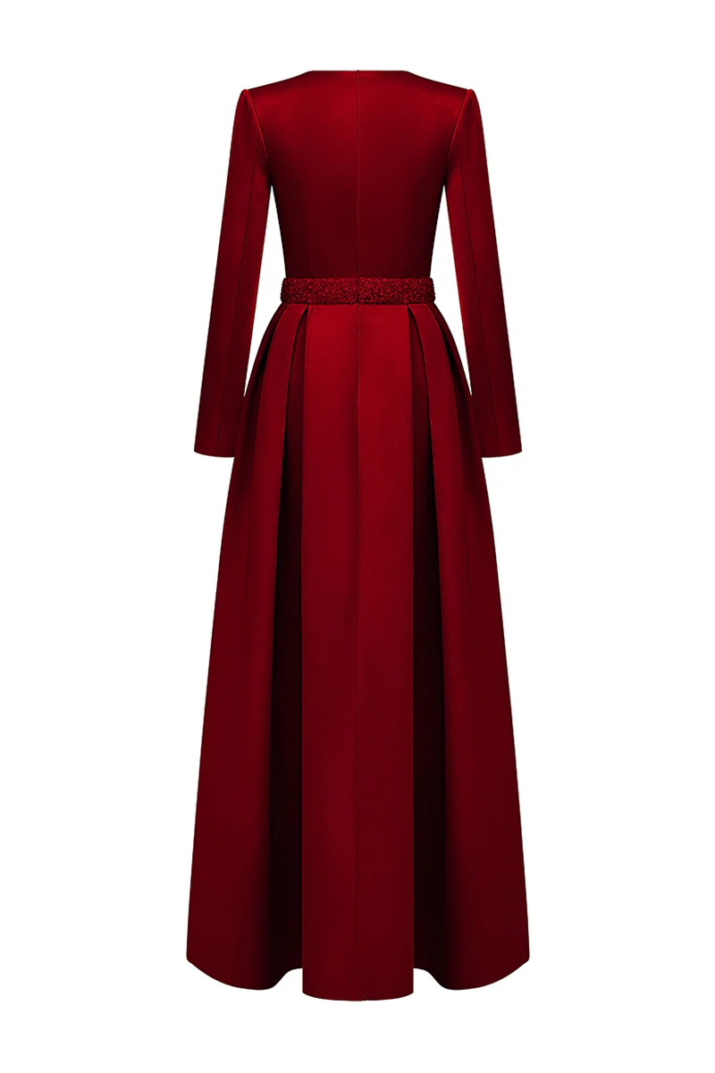 Kinsley Trapeze Neck Draped Maxi Dress