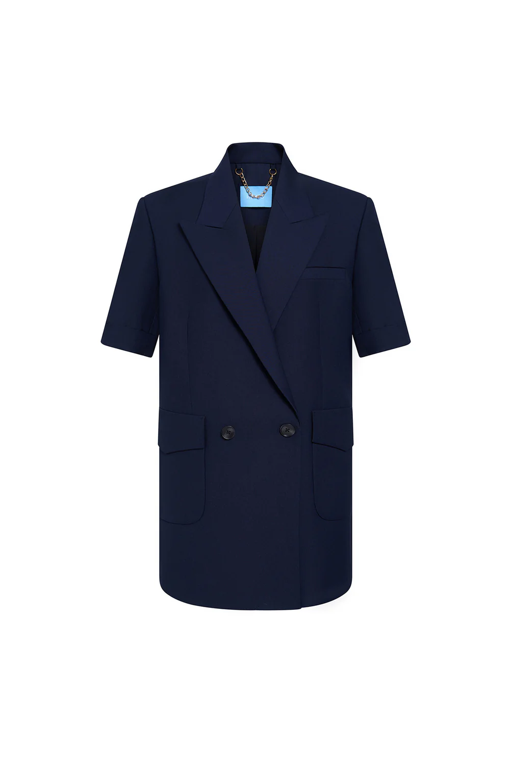 Sloane Straight Double Breasted Twill Blazer