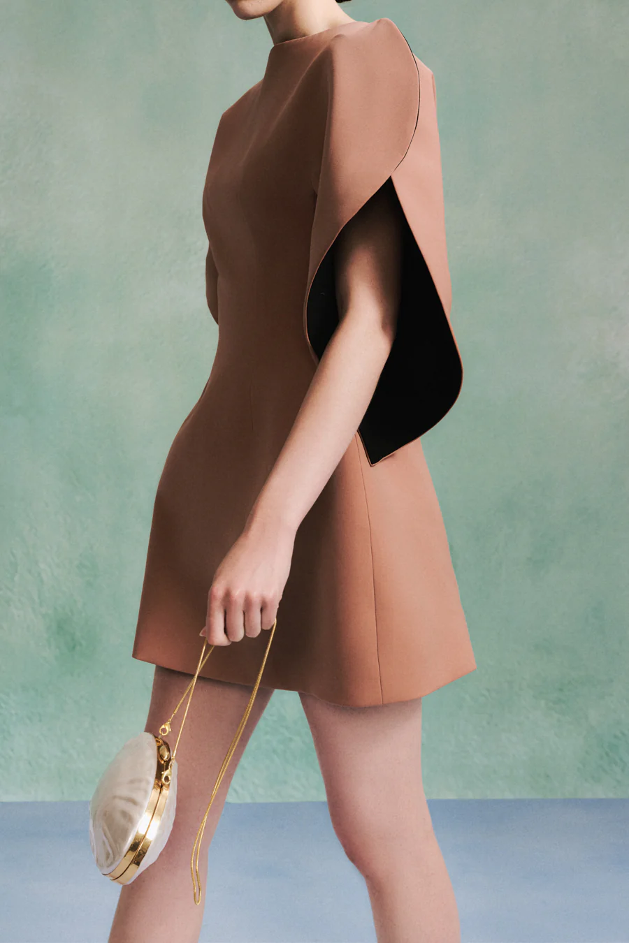 Monica A-line Puffy Sleeved Twill Mini Dress