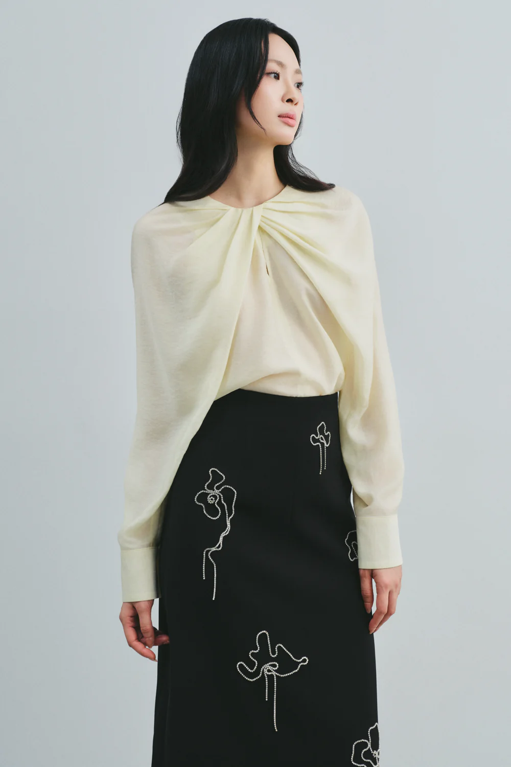 Remi Straight Cuff Sleeved Linen Top