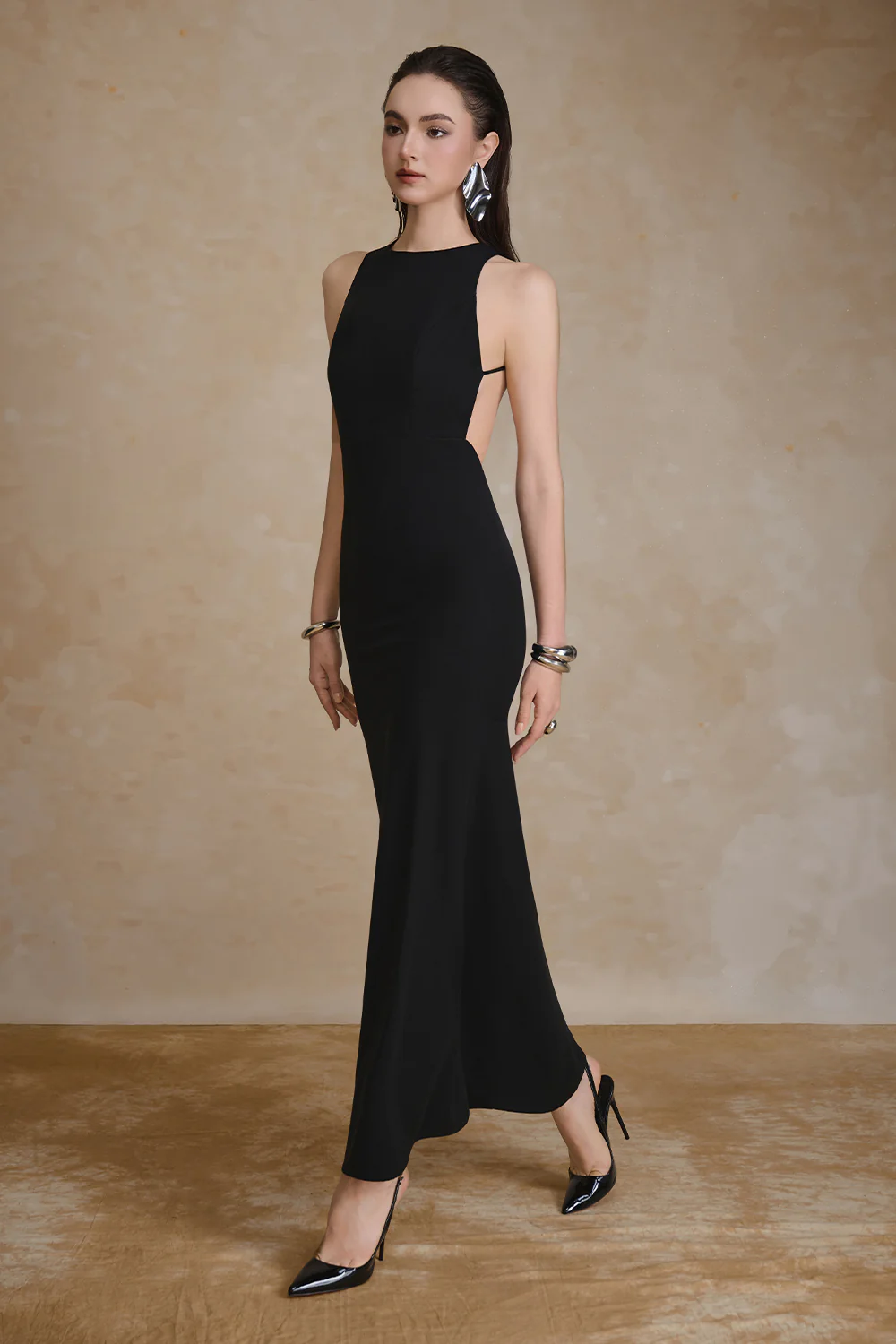 Sonata Halter Crepe Maxi Dress