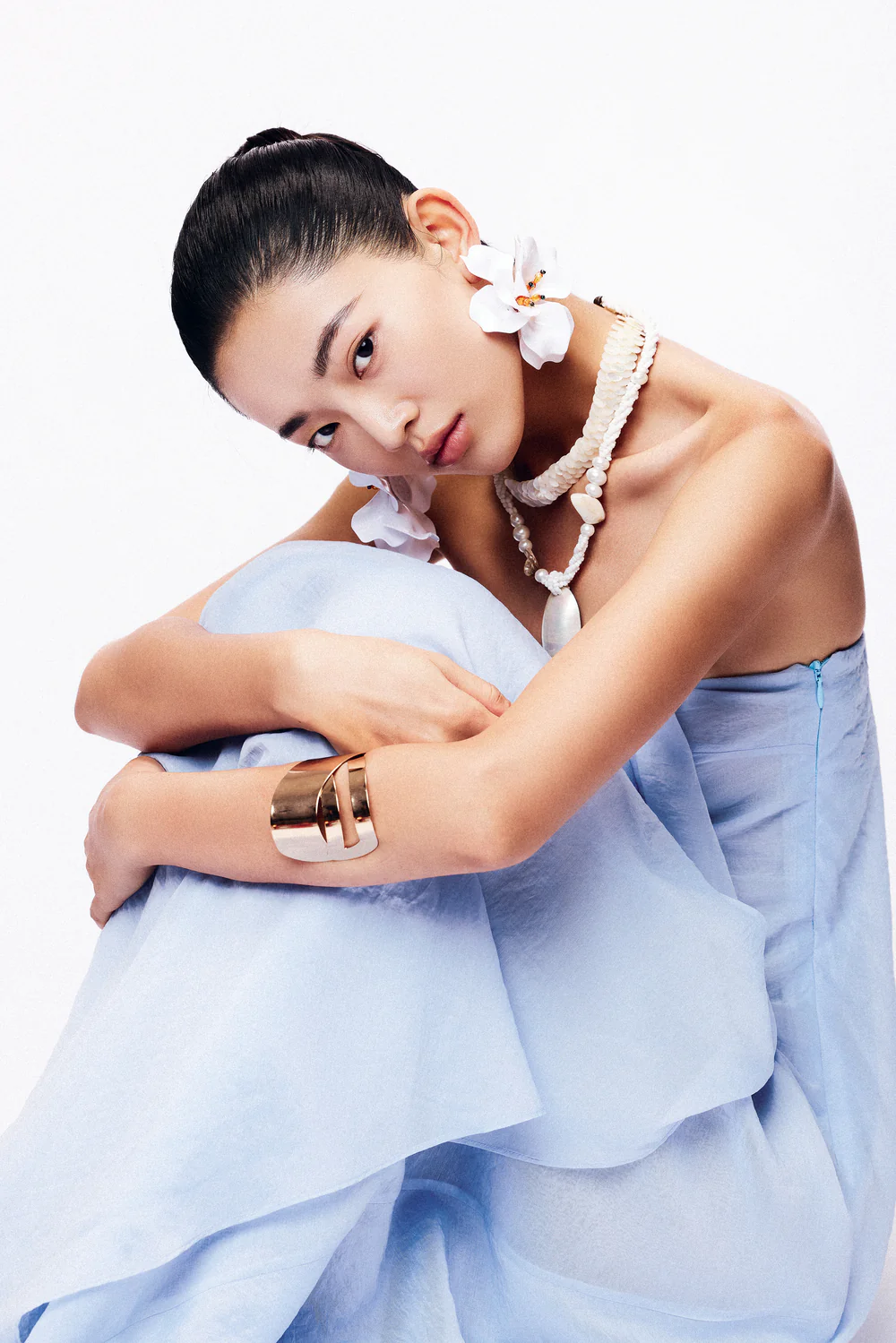 Alexa A-line Draped Chiffon Maxi Dress