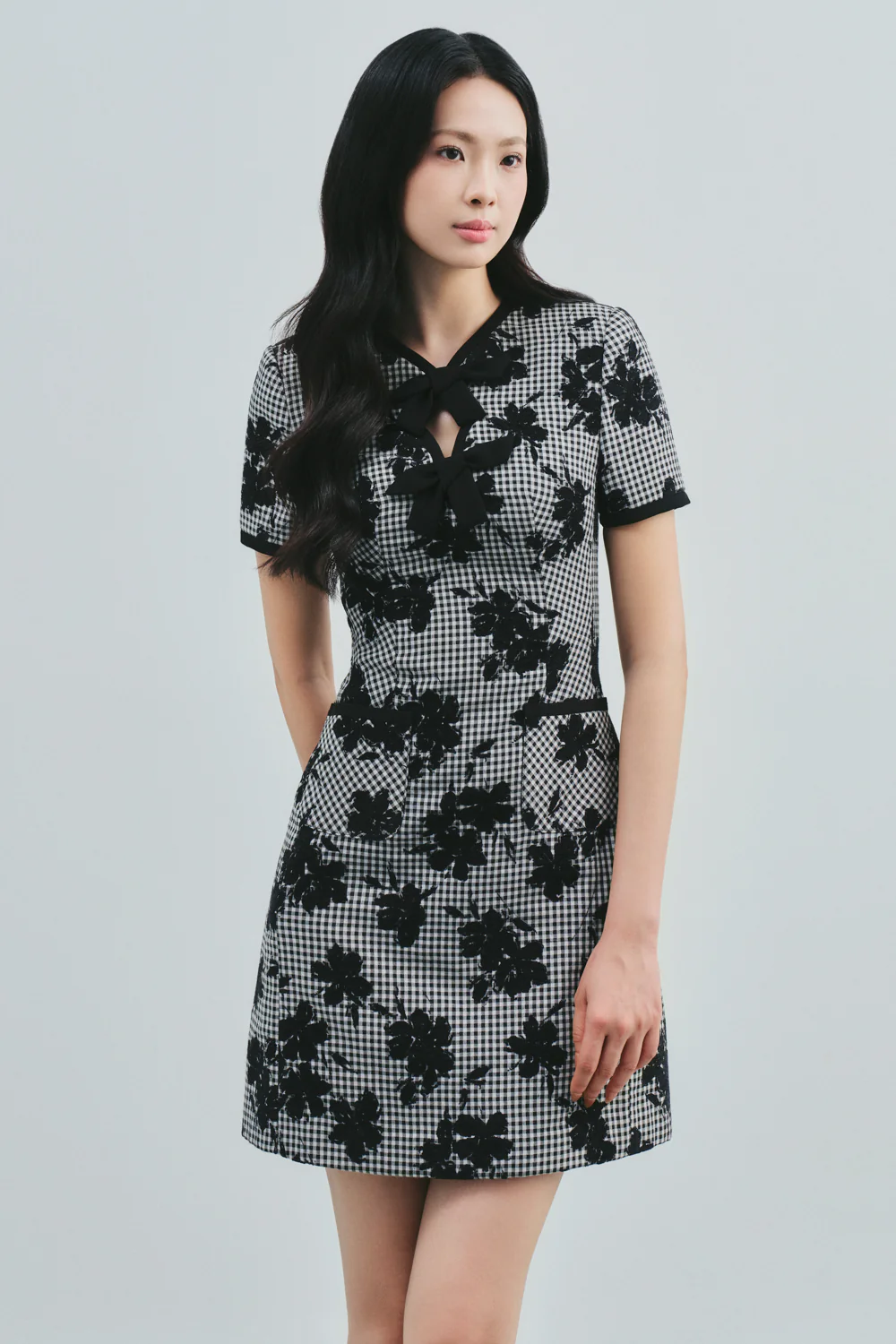 Safiyah Keyhole Ribbon Mini Dress