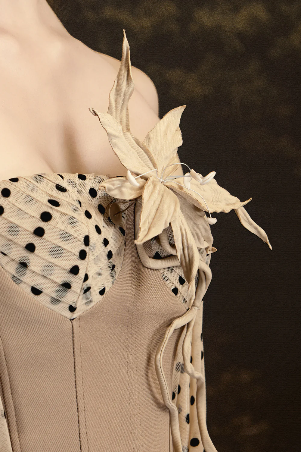 Oriental Lily Cotton Brooch