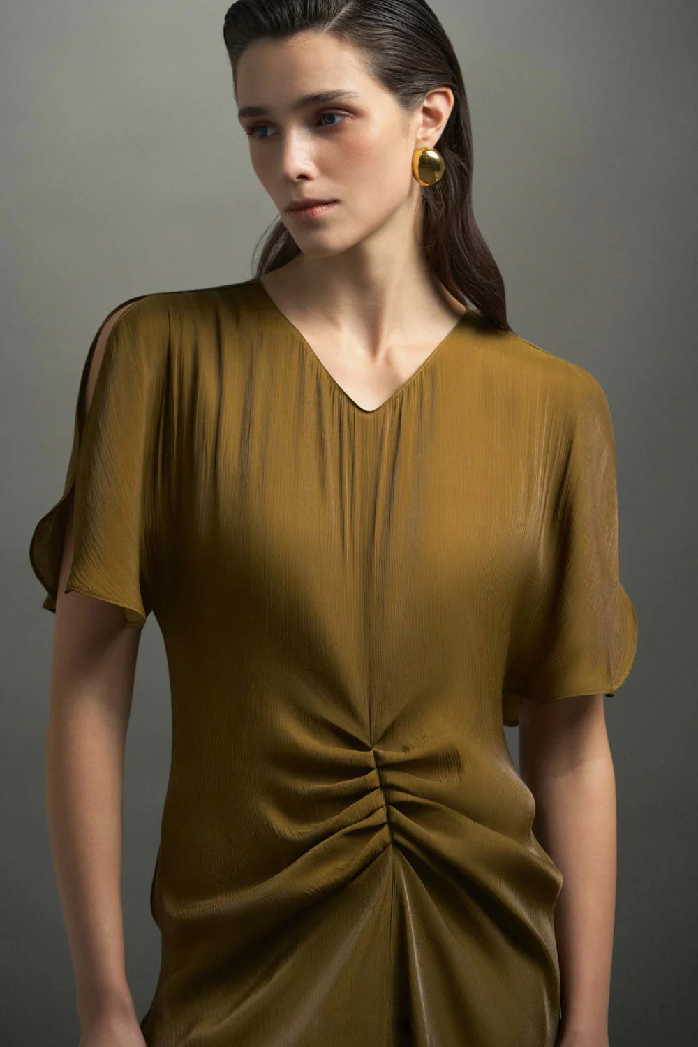 Berthe Butterfly Sleeve Gathering Maxi Dress