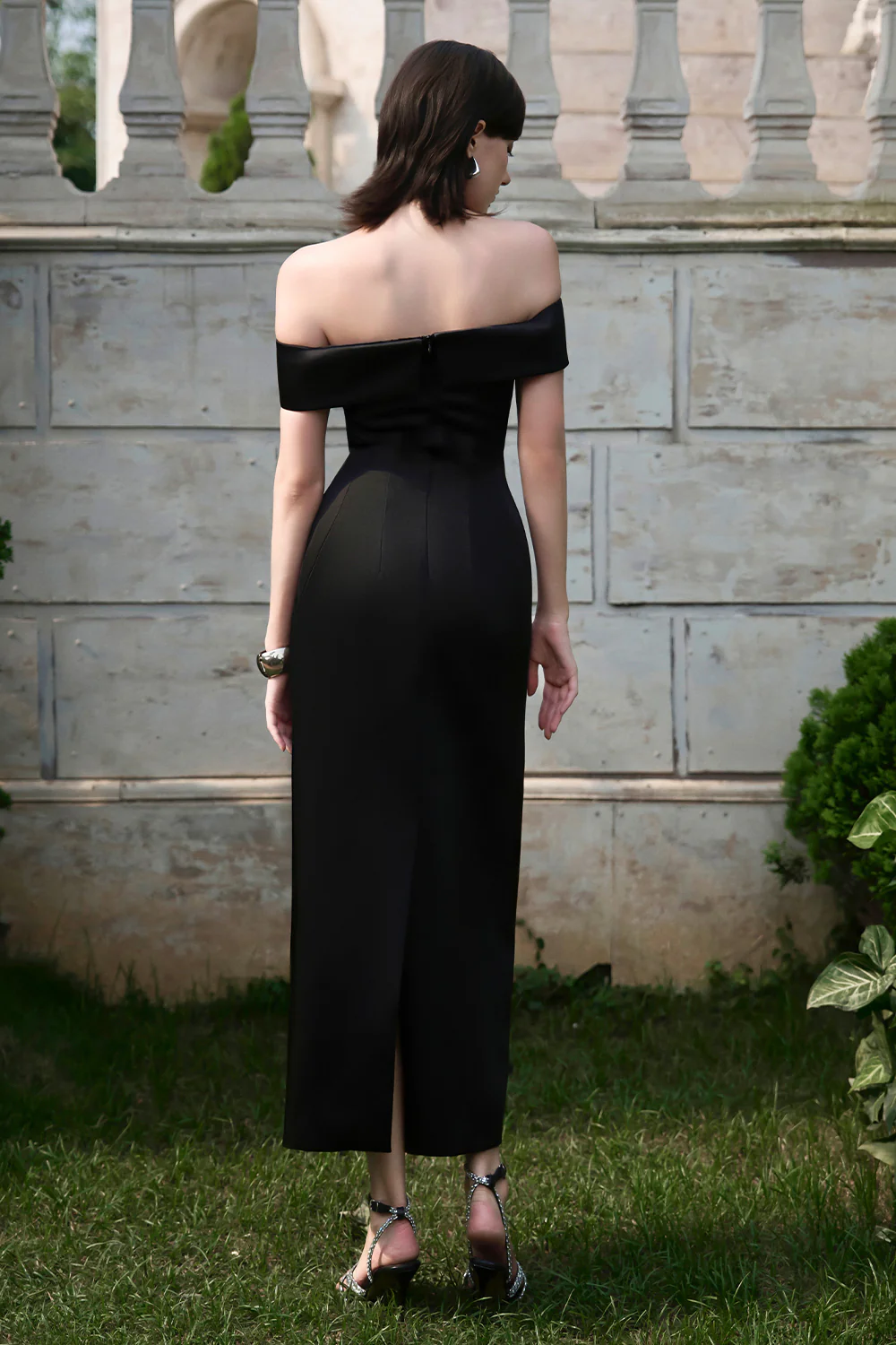 Ember Off-Shoulder Ribbon Maxi Dress