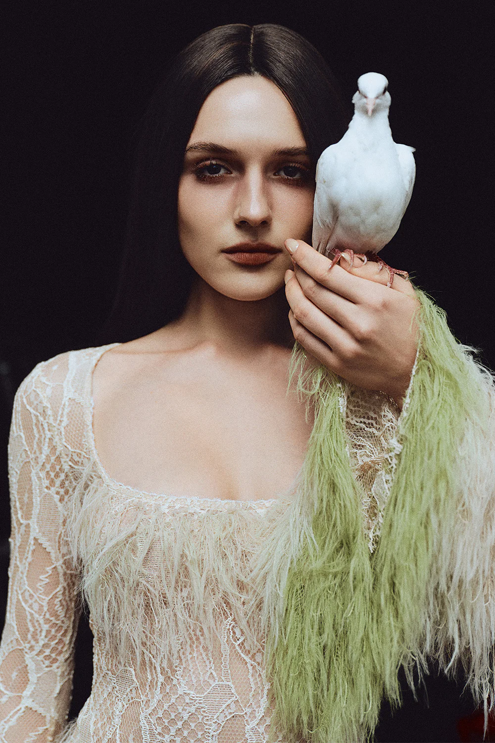 Willow Square Neck Feather Maxi Dress