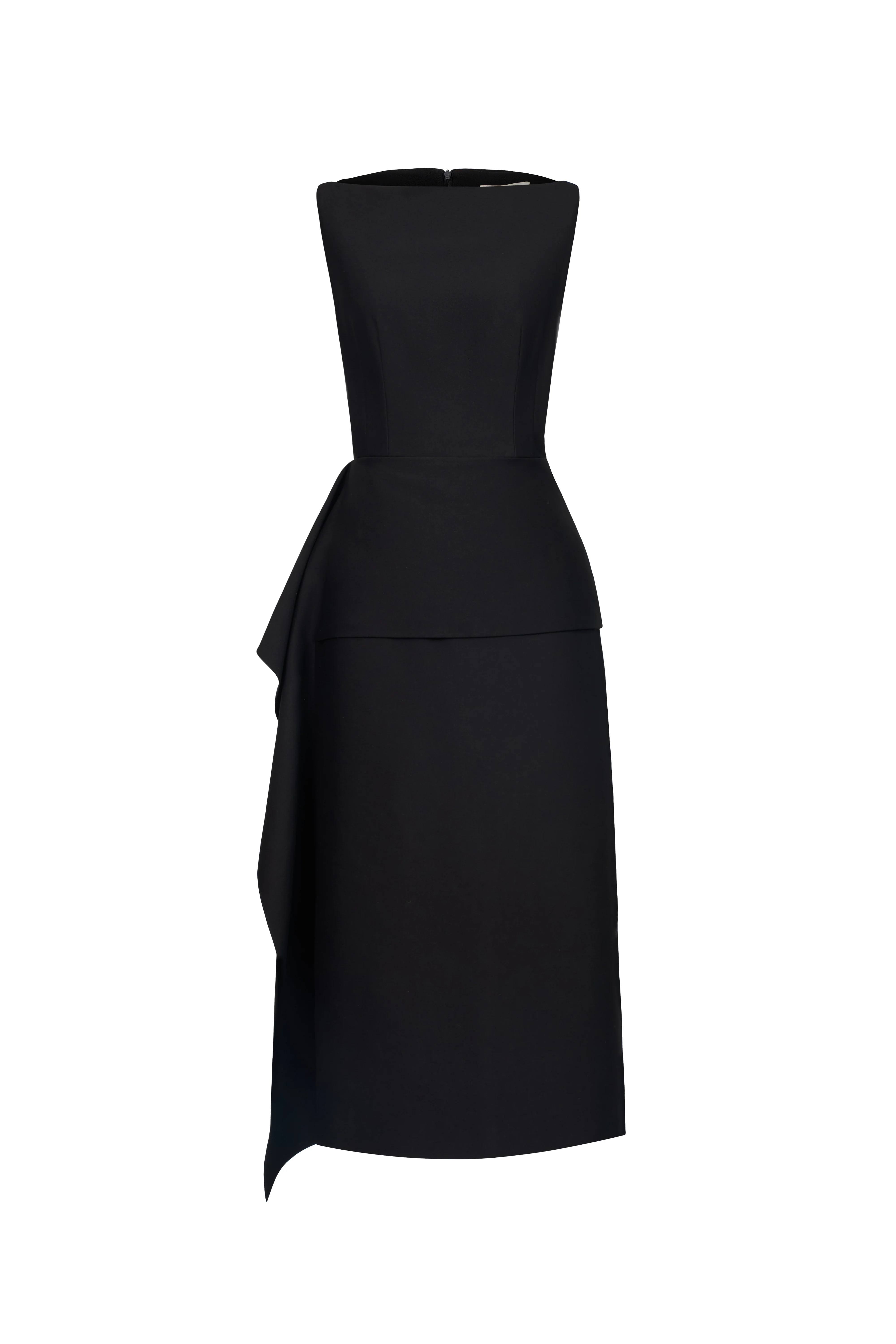 Lily Sheath Extended Flap Twist Cotton Midi Dress