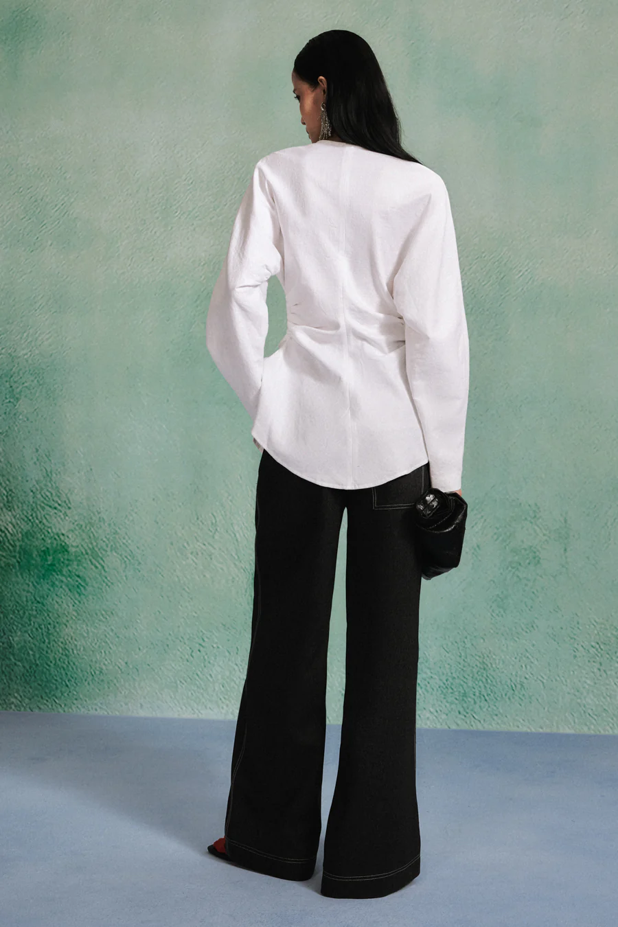 Hattie Straight Wide Leg Cotton Maxi Pants