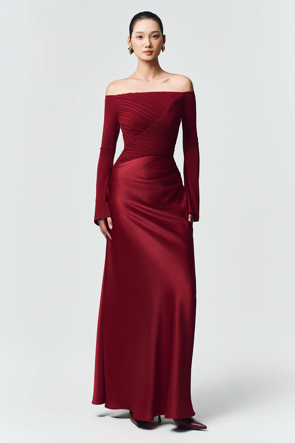 Phoenix Off-Shoulder Draped Maxi Dress