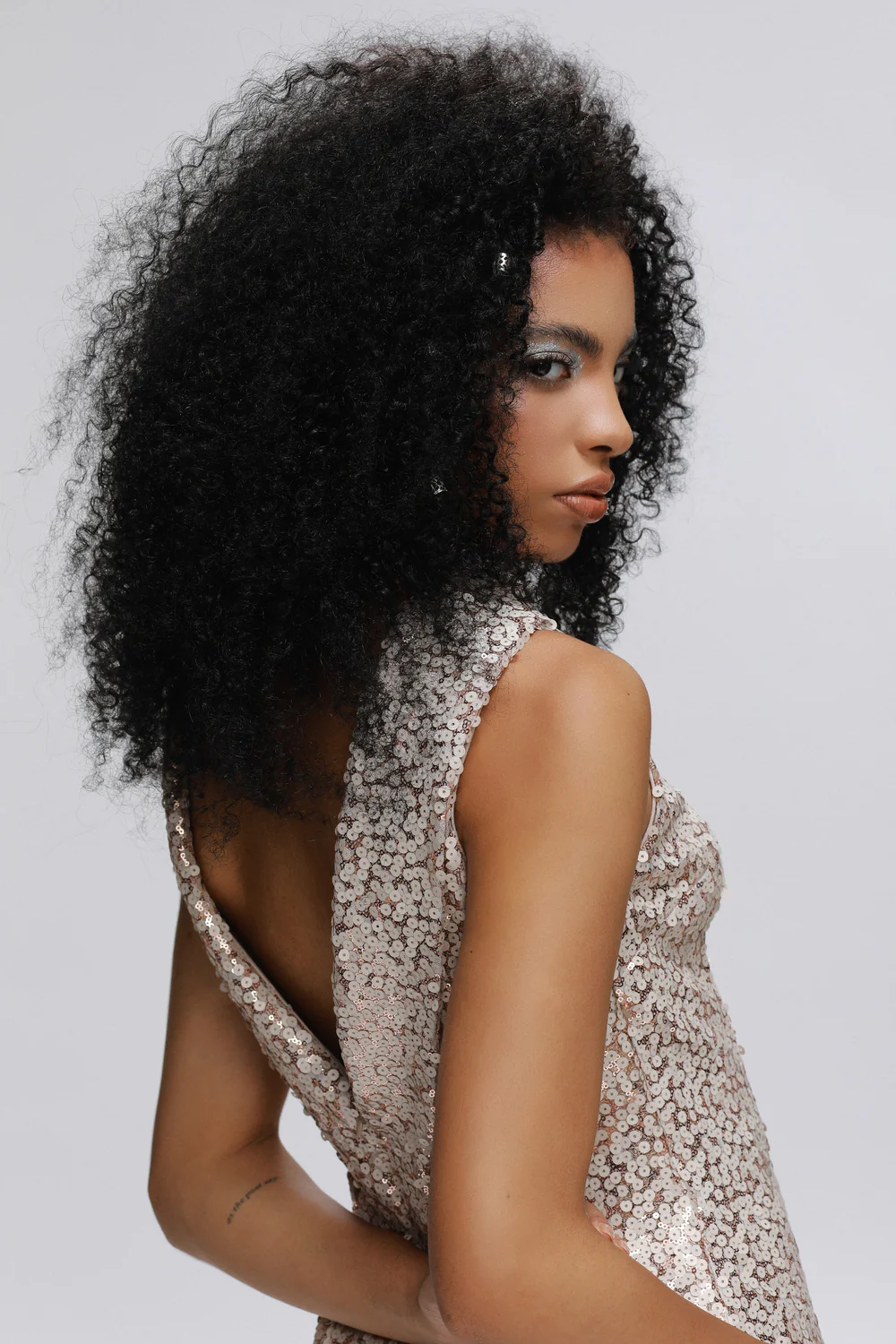 Pond Bodycon High Neck Sequin Mini Dress