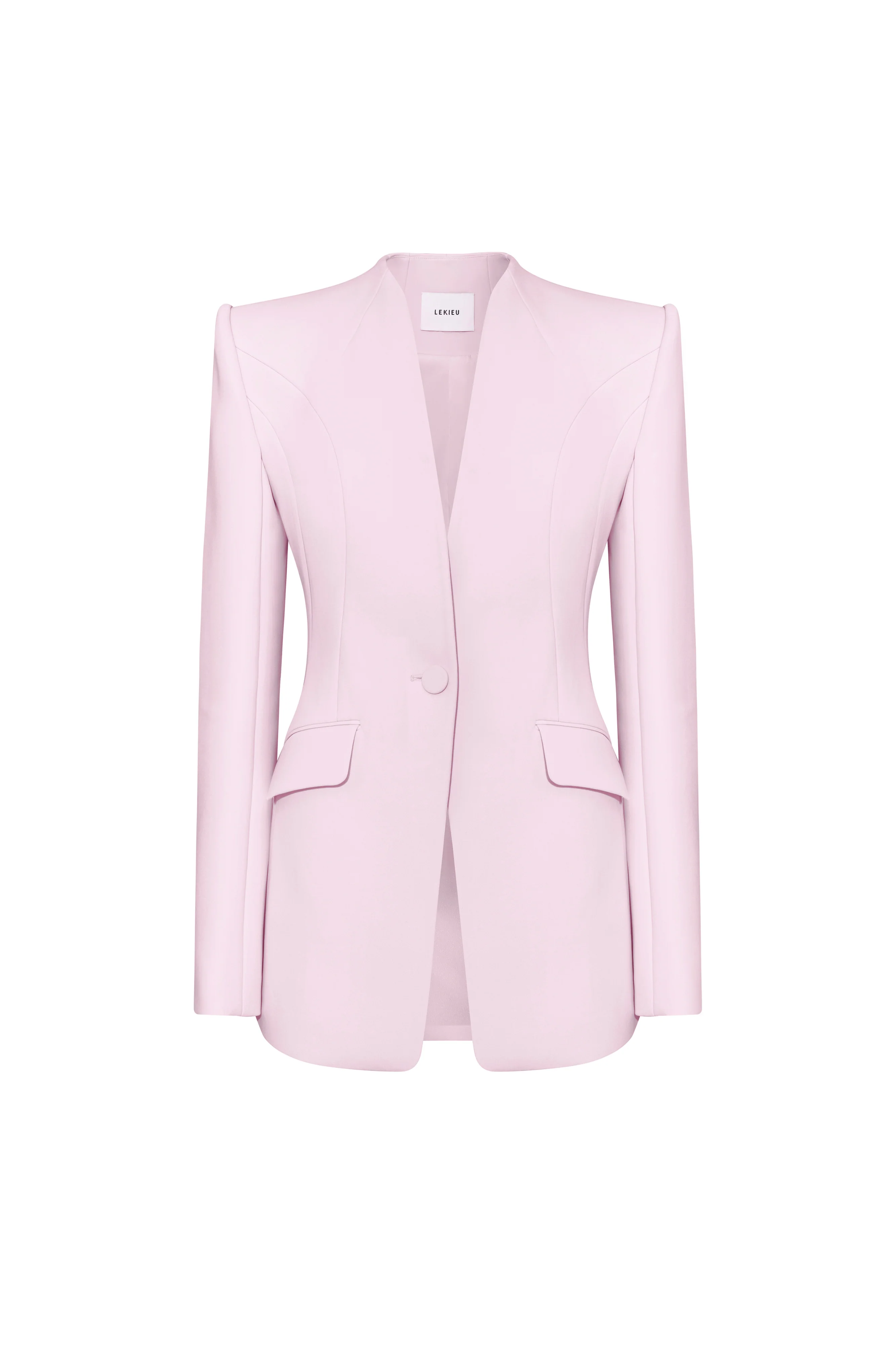 Badajoz Straight Square Shoulder Silk Crepe Blazer