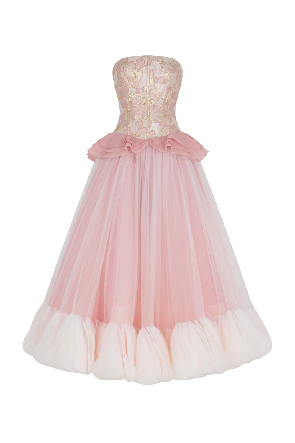 Floriade Straight Across Neck Ruffle Maxi Dress