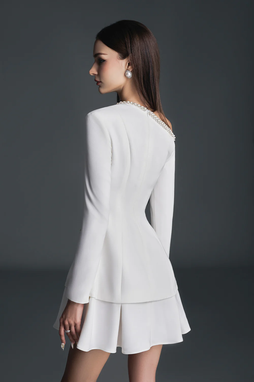 Moana Drop Waist Layered Cotton Spandex Mini Dress