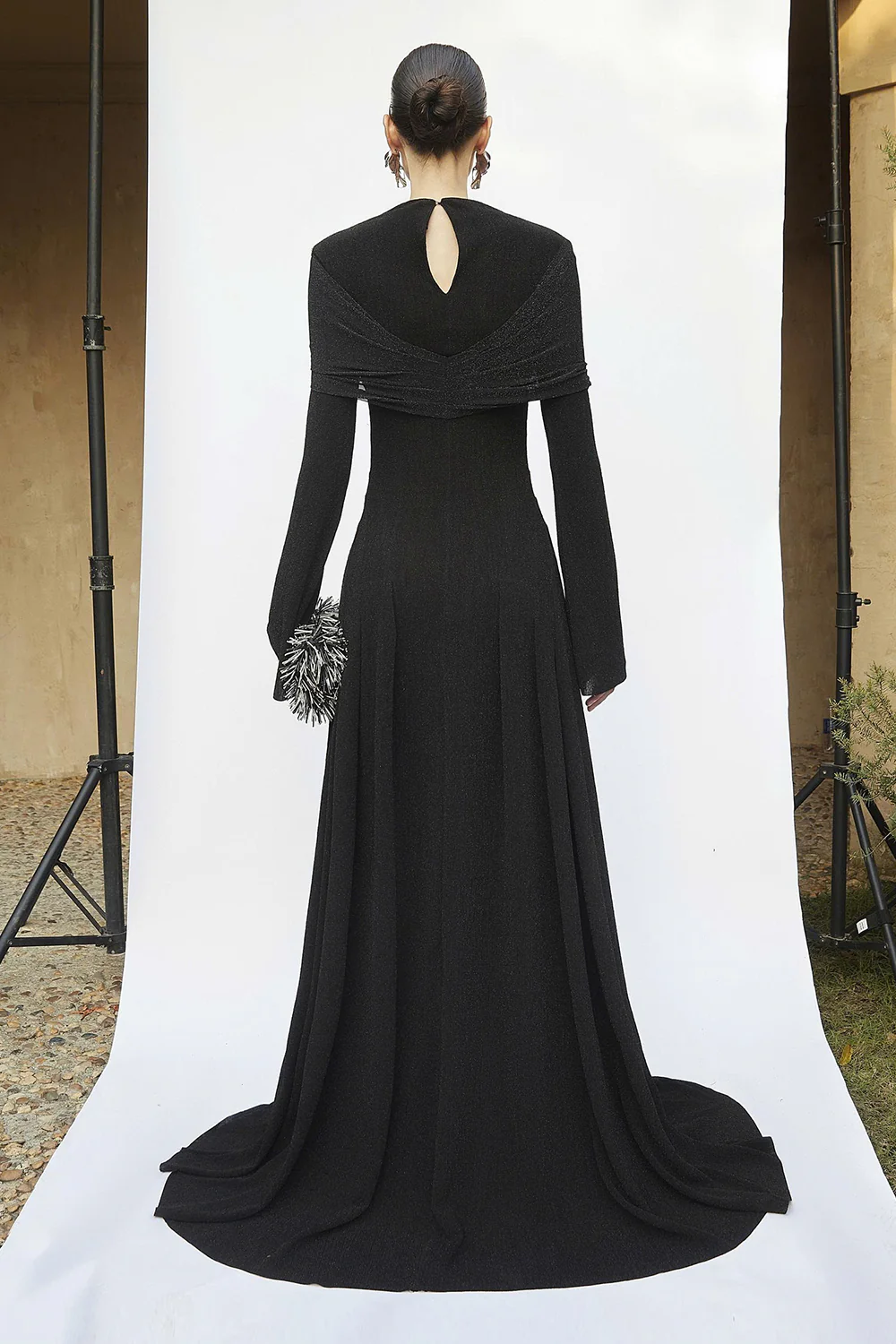 Delphi II High Neck Draped Maxi Dress