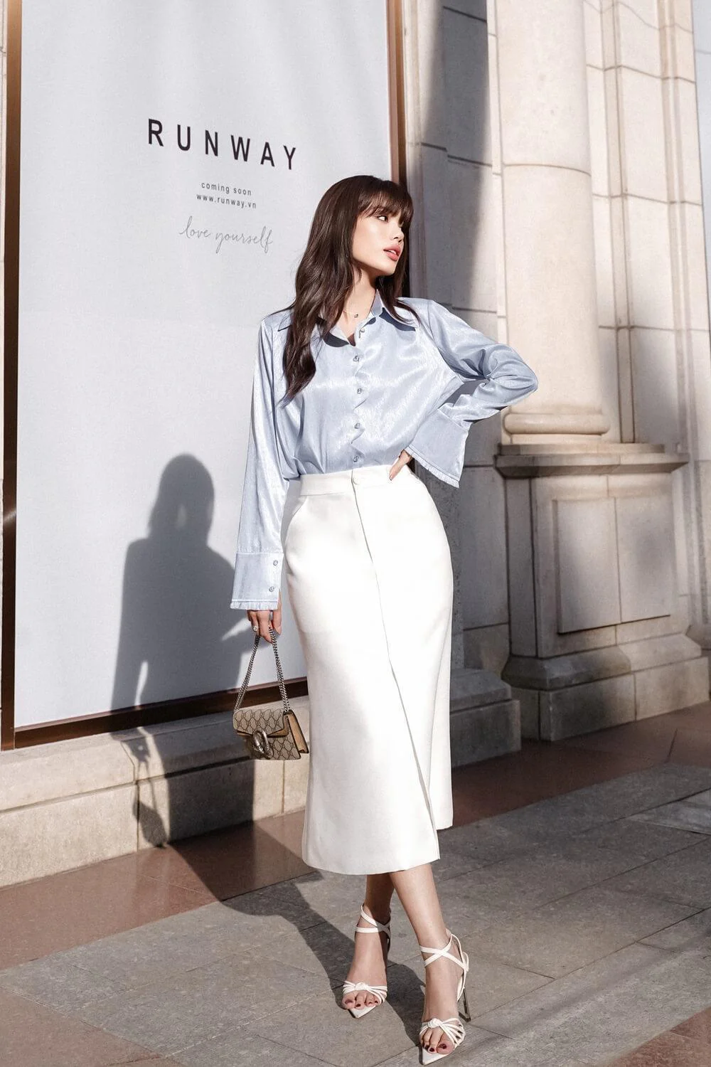 Evelyn Straight Long Sleeved Surah Silk Shirt