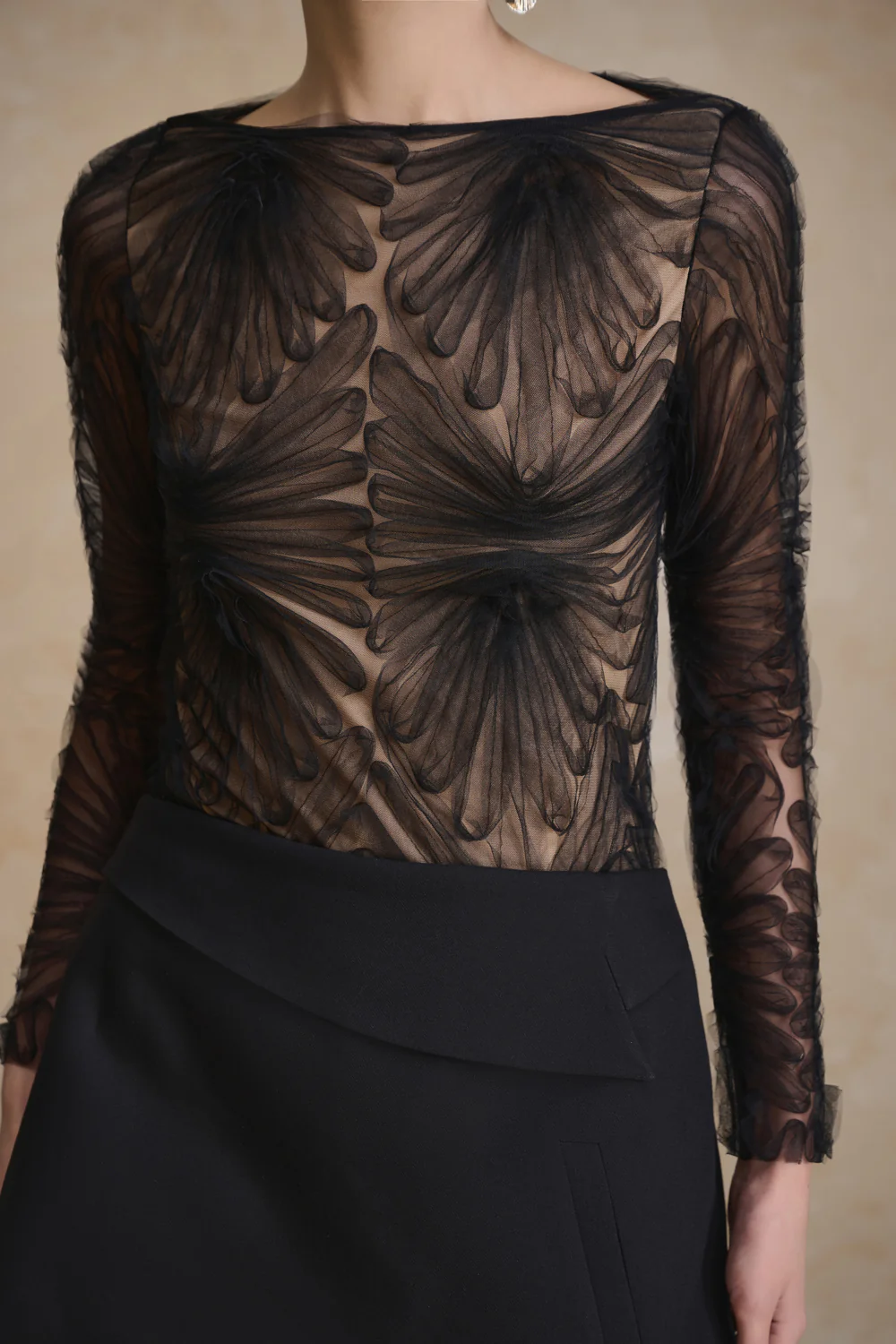 Moss Boat Neck Gathering Top