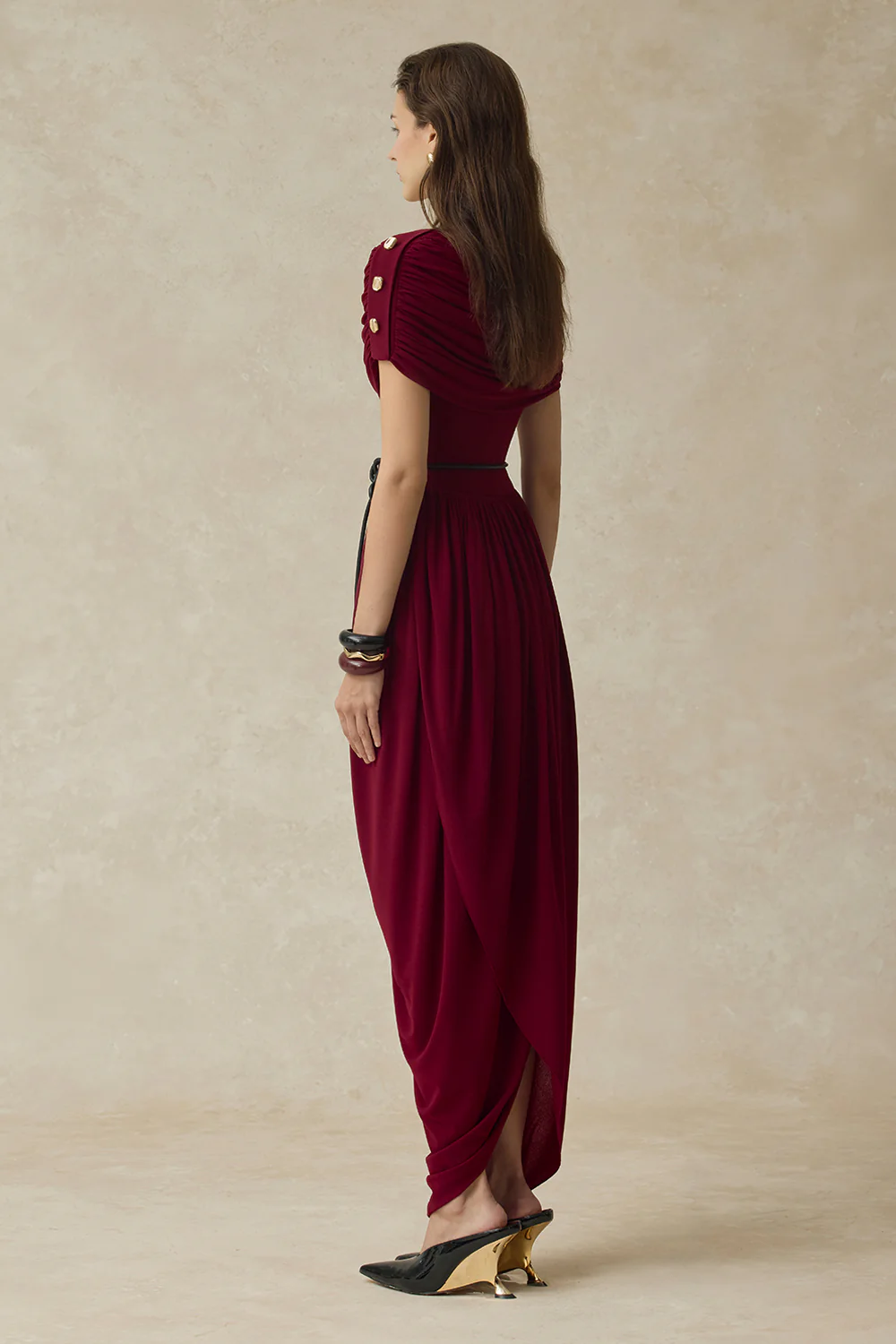 Elyra Cocoon Gathering Maxi Dress