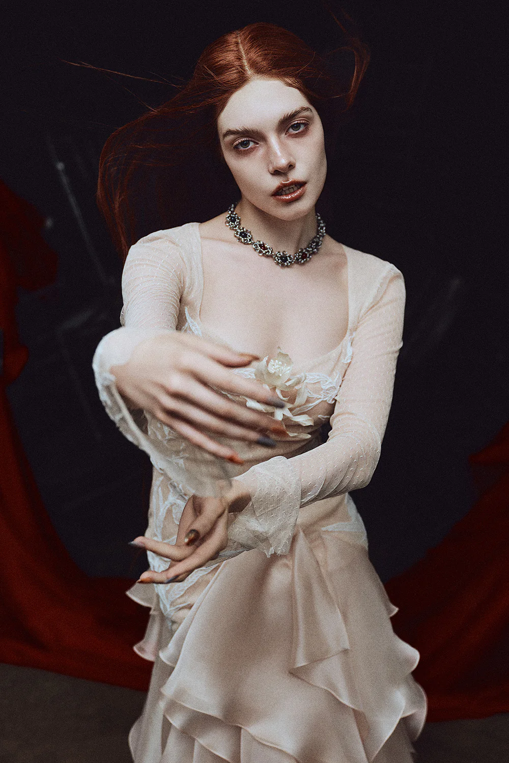 Isabella Mermaid Applique Maxi Dress