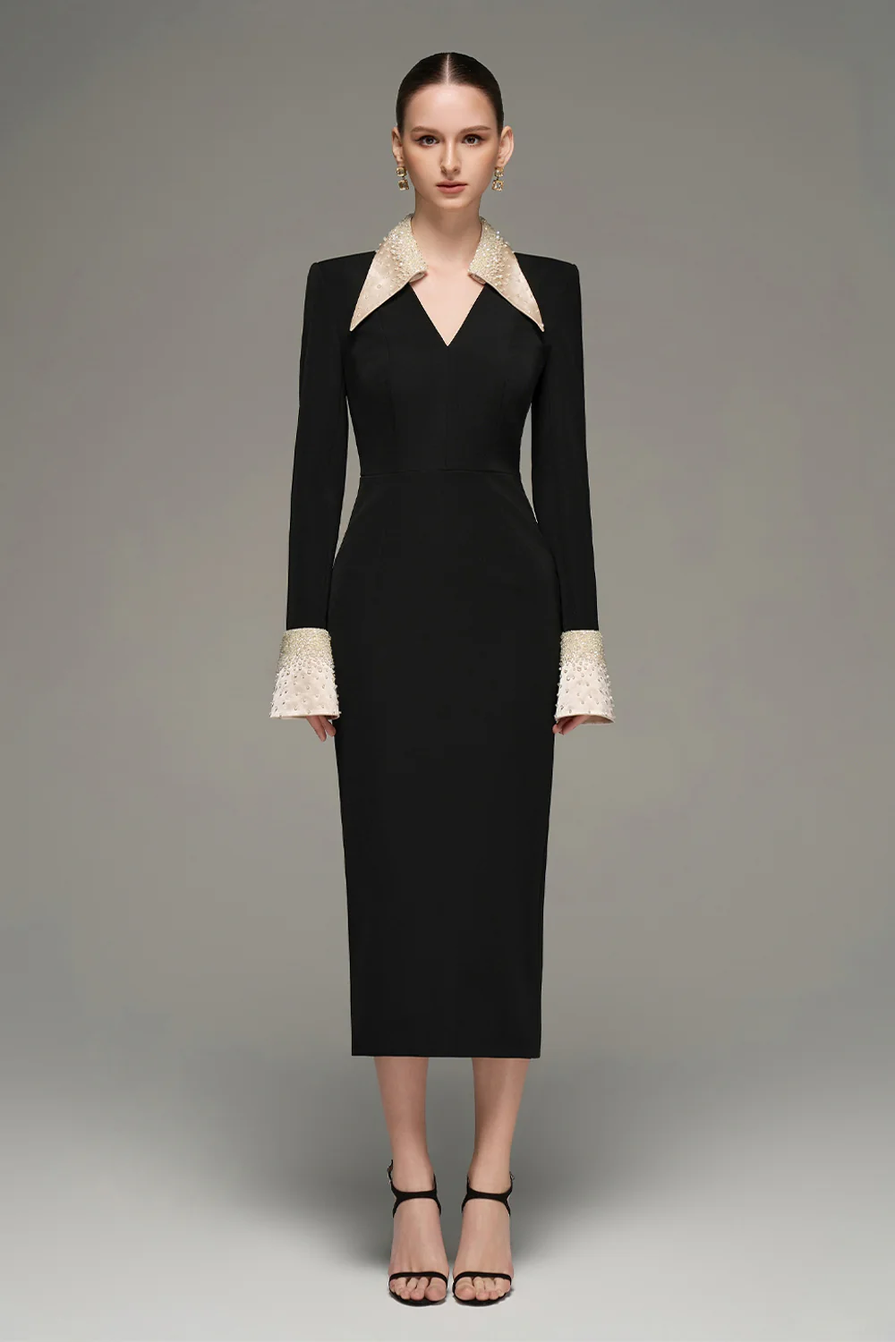 Jaylene Pencil Crepe Midi Dress