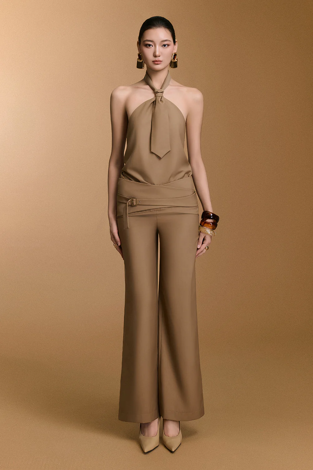 Ceci Straight Draped Pants