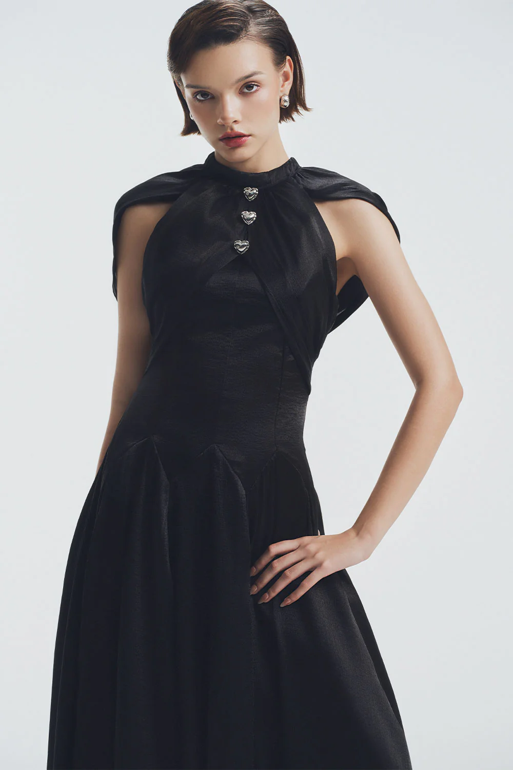 Alexandra A-line Cape Shoulder Polycotton Ankle Length Dress