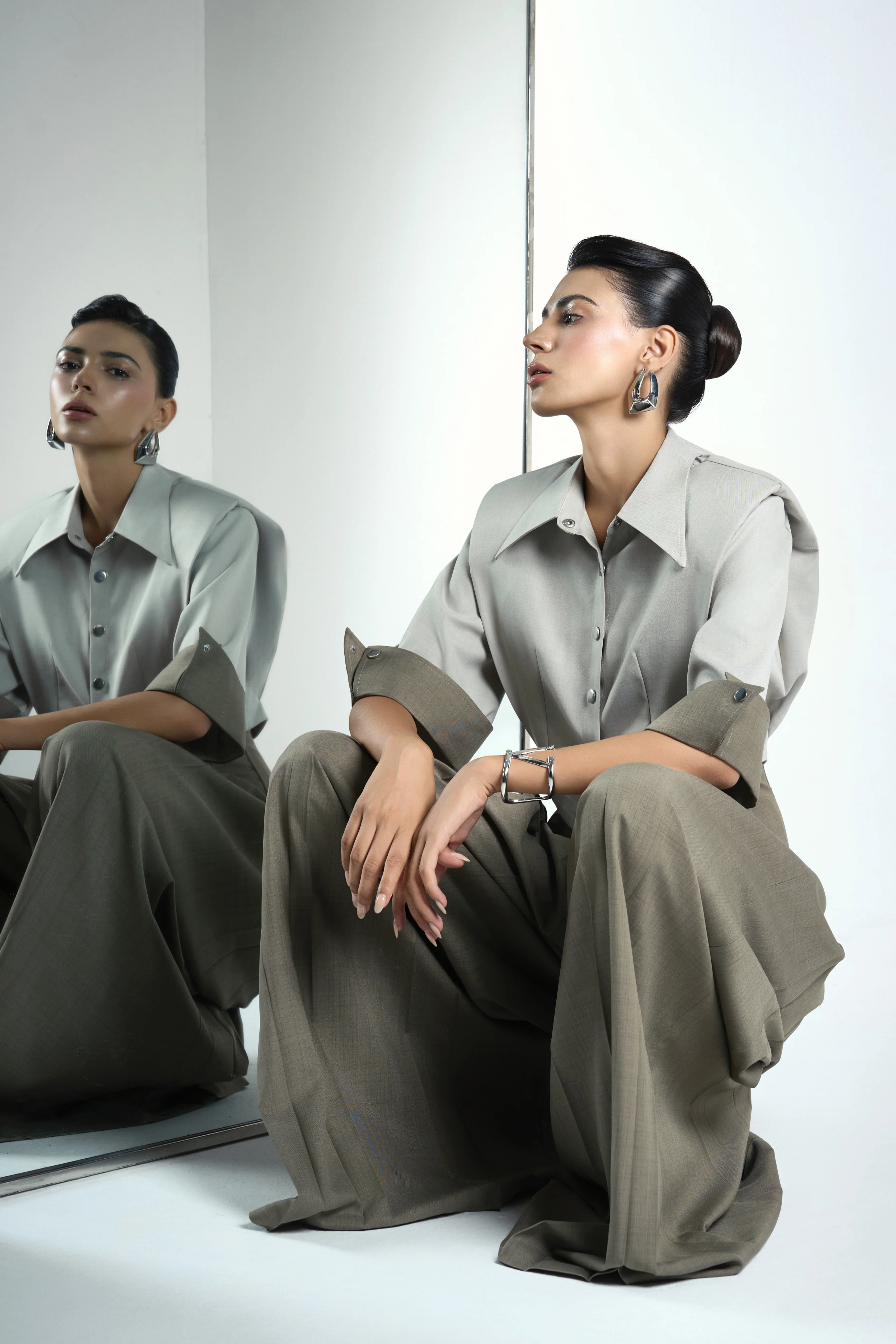 Dalia Cropped Middle Sleeved Twill Jacket