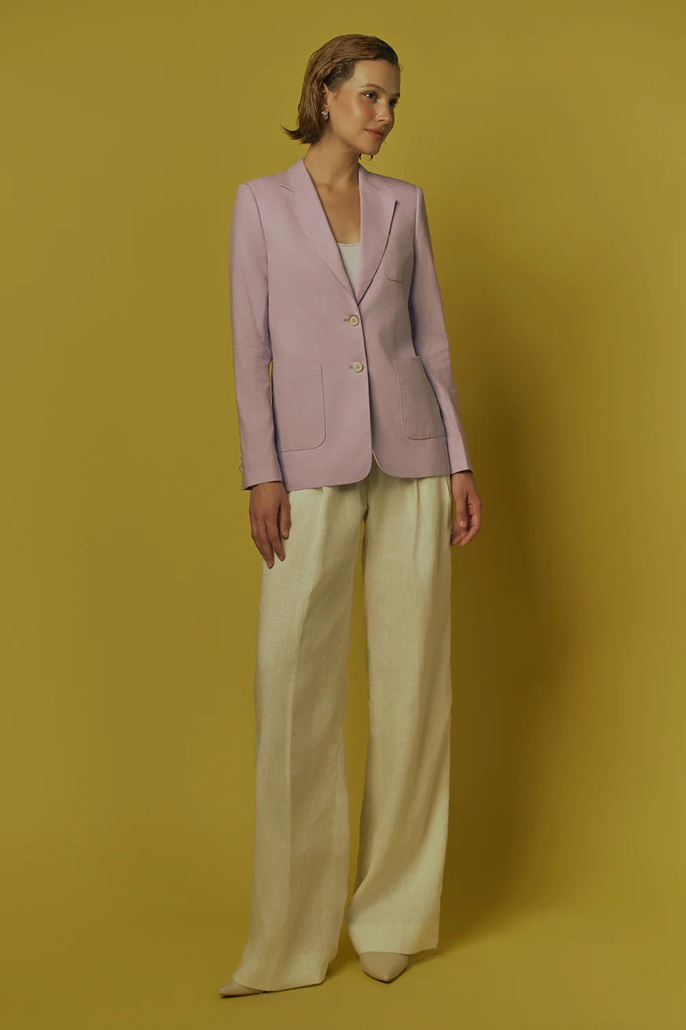 Ély Straight Patch Pocket Linen Blazer